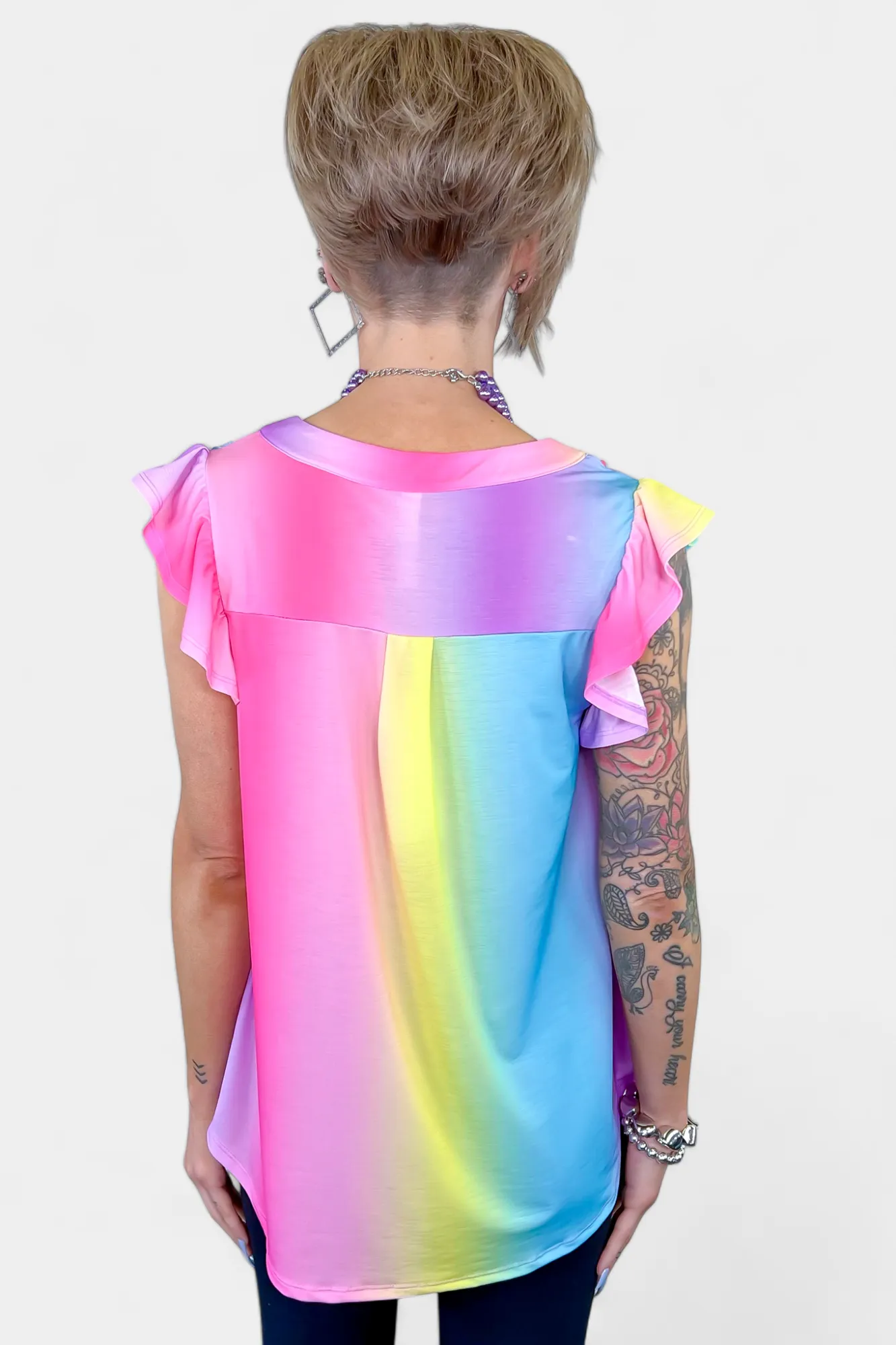 Multi Lizzy Flutter Sleeve Top sold by ZZs product image thumbnail 4