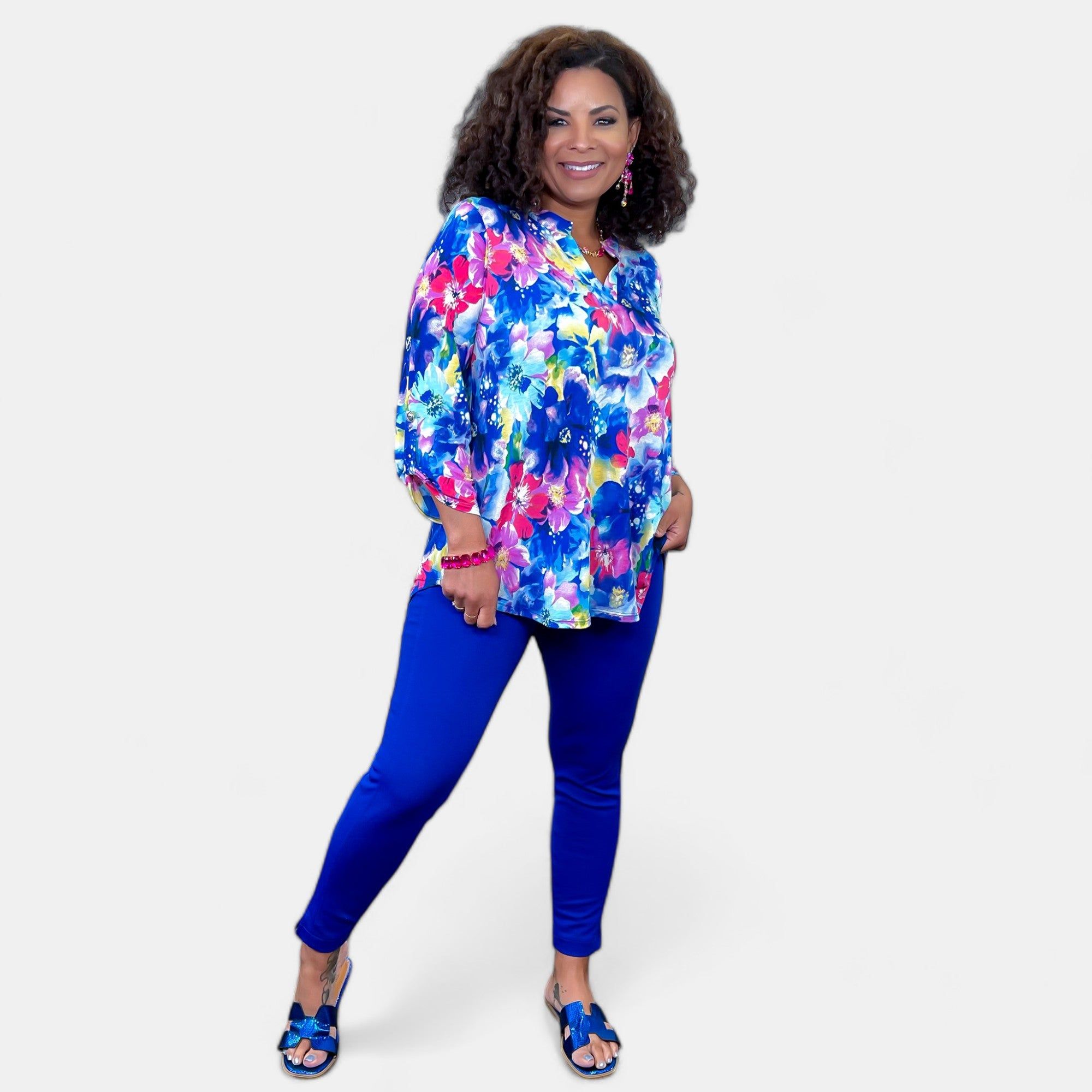 Multi Abstract Floral Lizzy Top sold by ZZs product image thumbnail 5