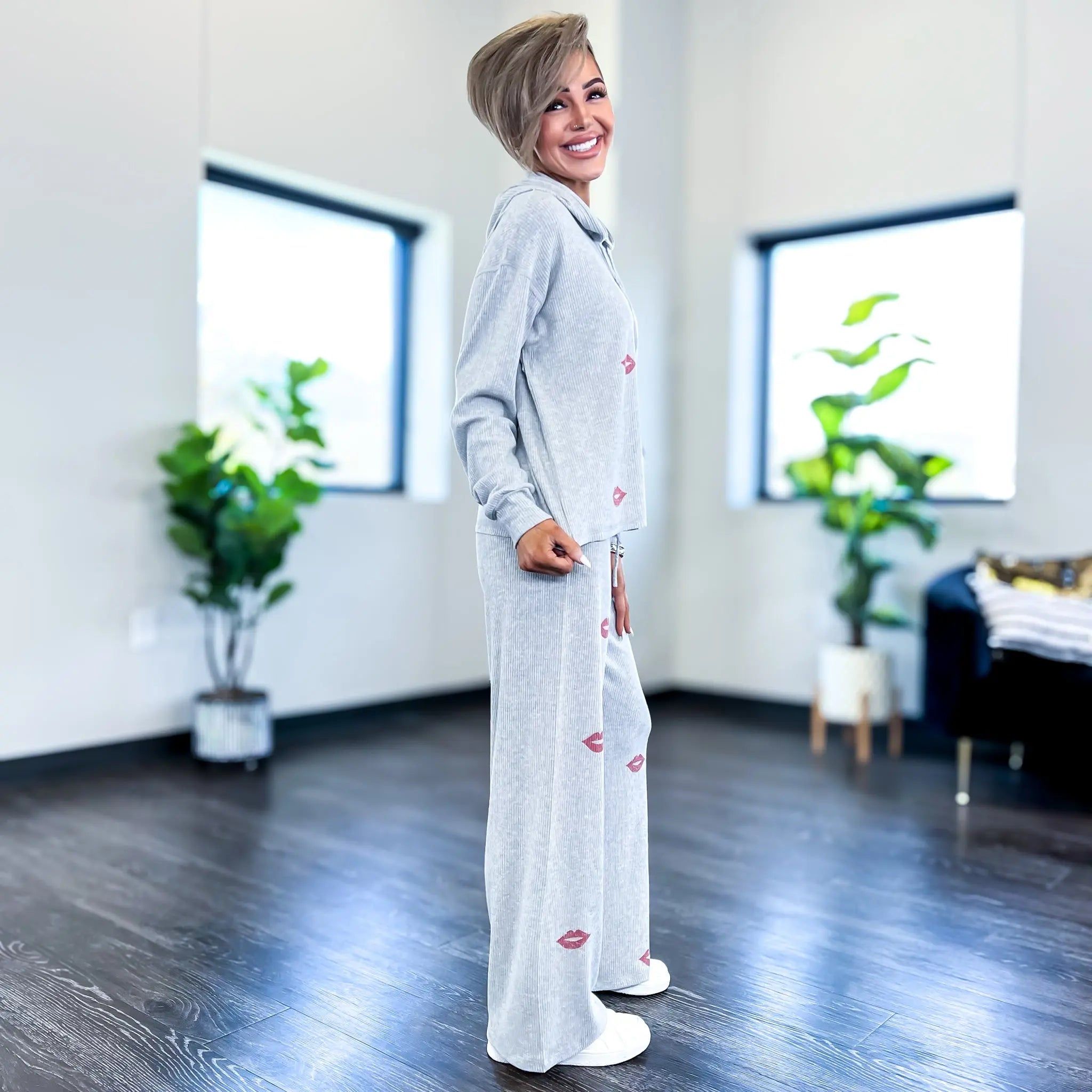 Grey Hugs & Kisses Hoodie Pant Set sold by ZZs product image thumbnail 2