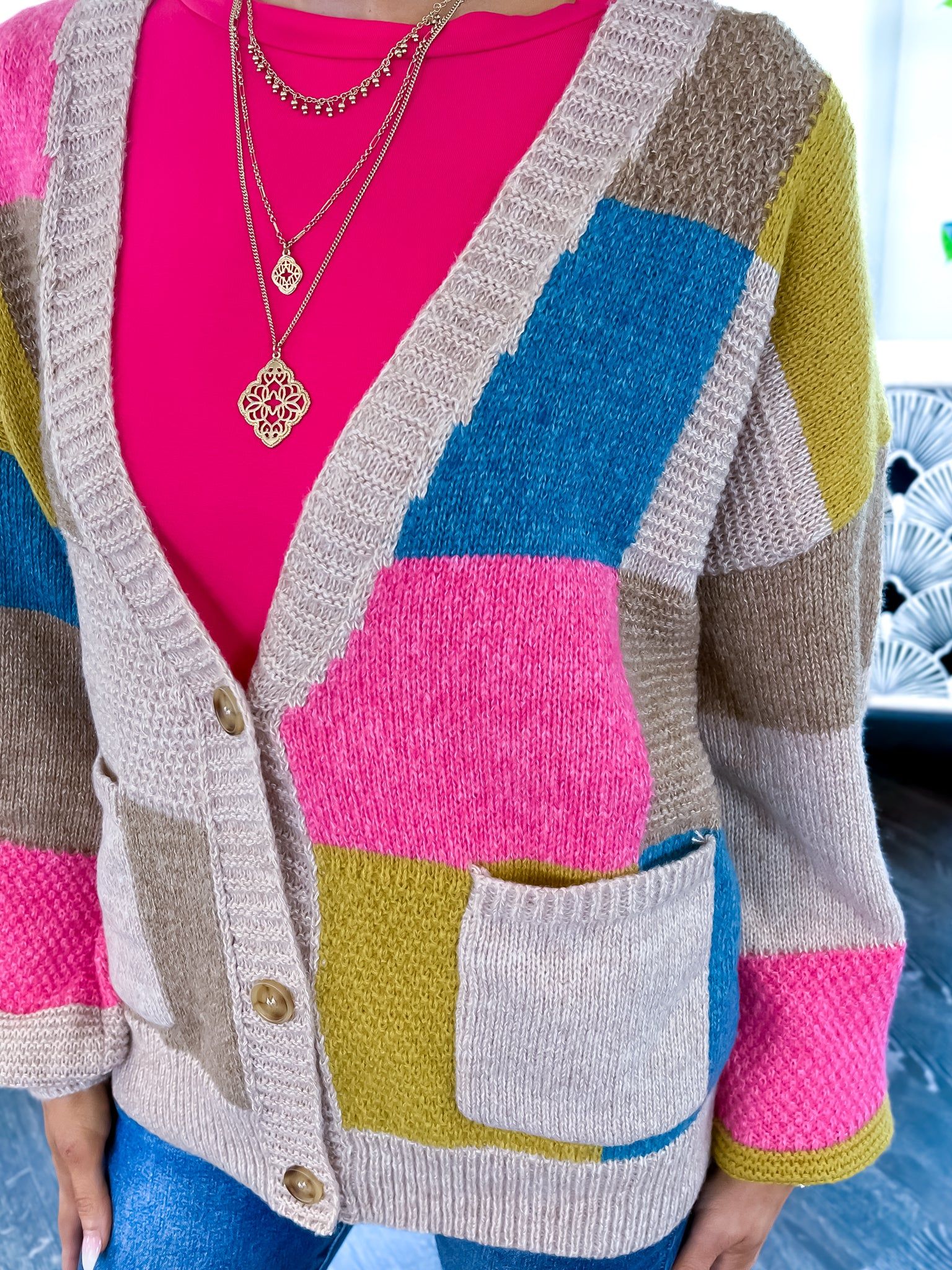 Colorblock Cozy Cardigan sold by ZZs product image thumbnail 7