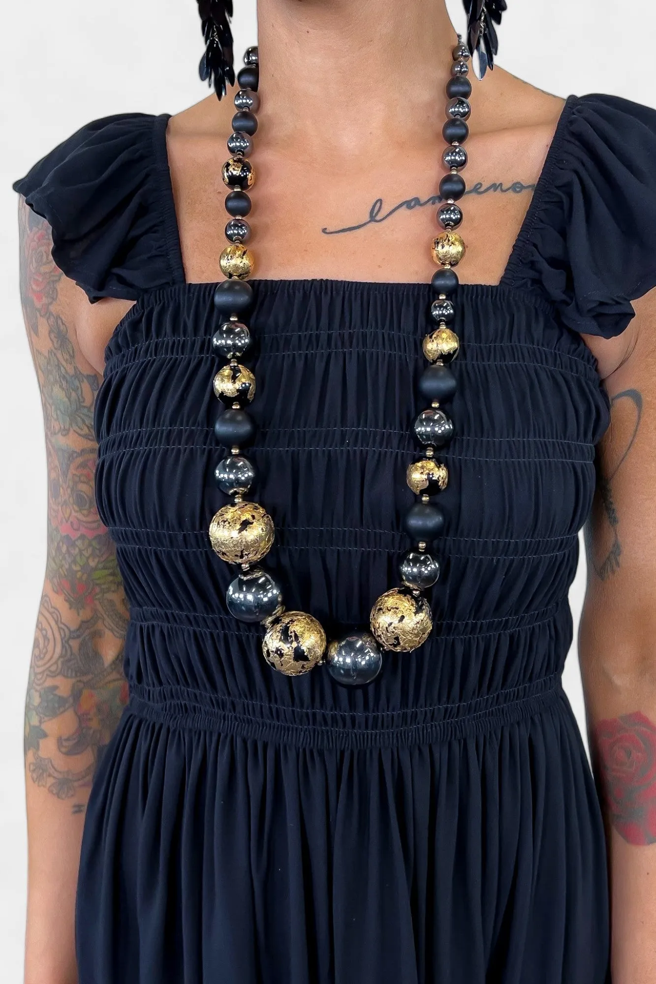 Black Ruffle Tank Midi Dress sold by ZZs product image thumbnail 4