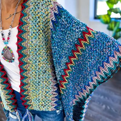 Blue ZigZag Cardigan sold by ZZs