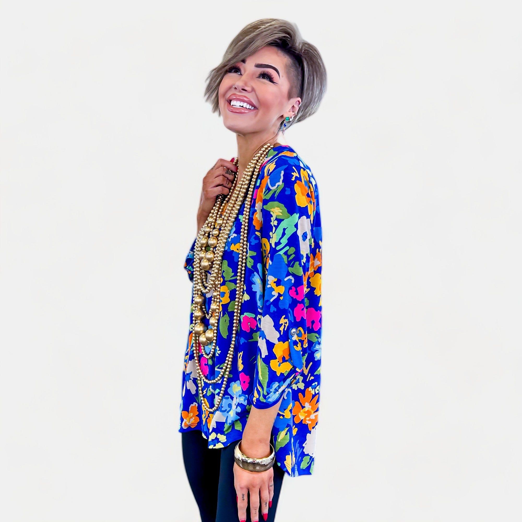 Royal Blue Floral Lizzy Top sold by ZZs product image thumbnail 4