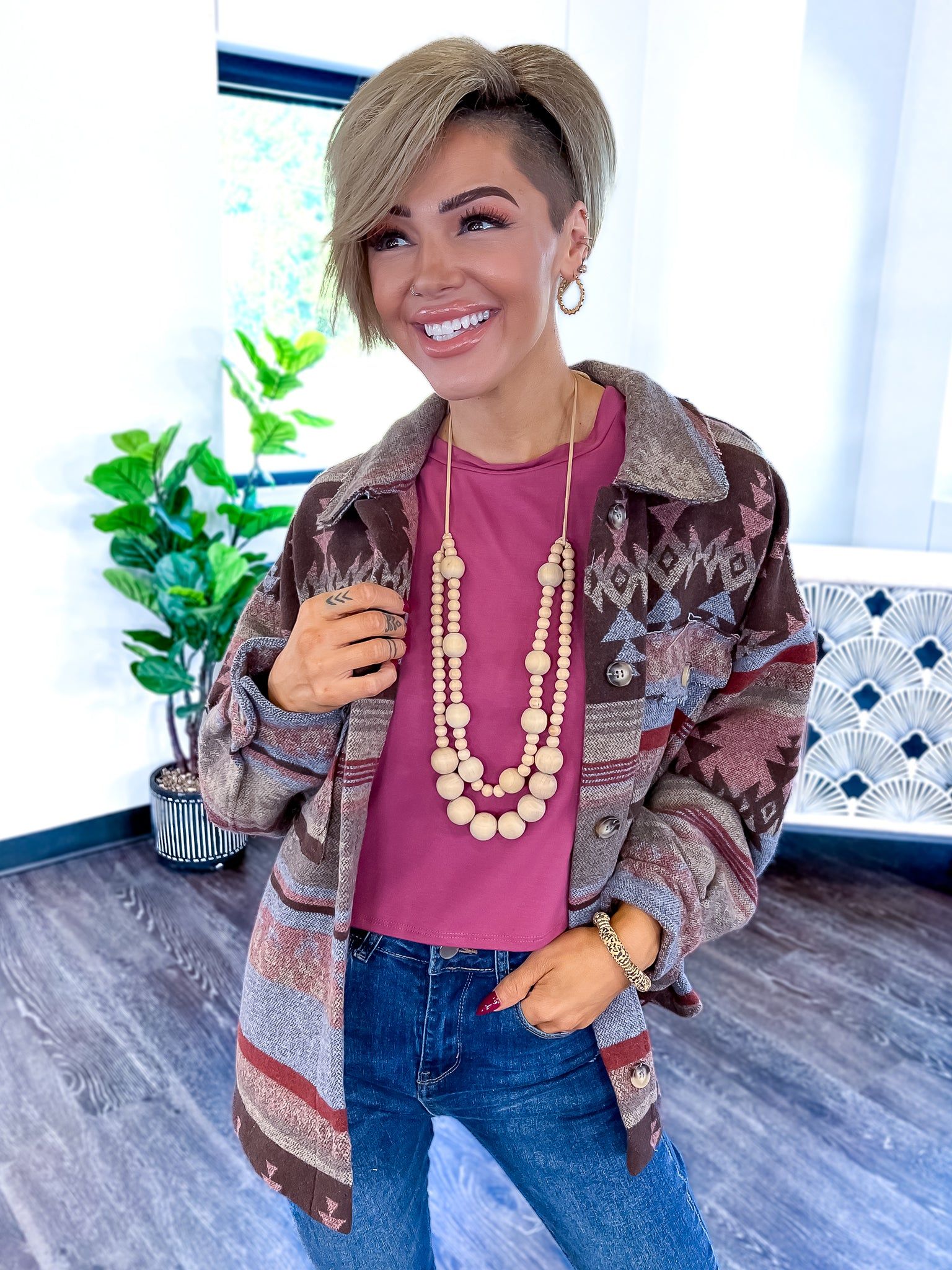 Blue Tribal Shacket sold by ZZs product image thumbnail 3