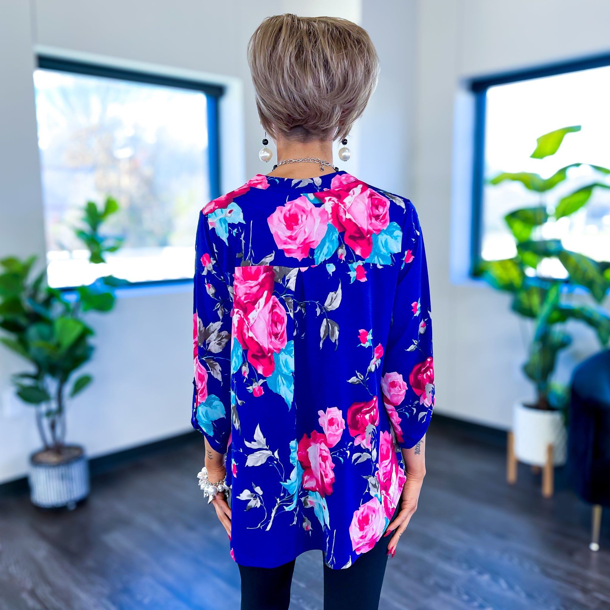 Blue & Pink Floral Lizzy Top sold by ZZs product image thumbnail 5