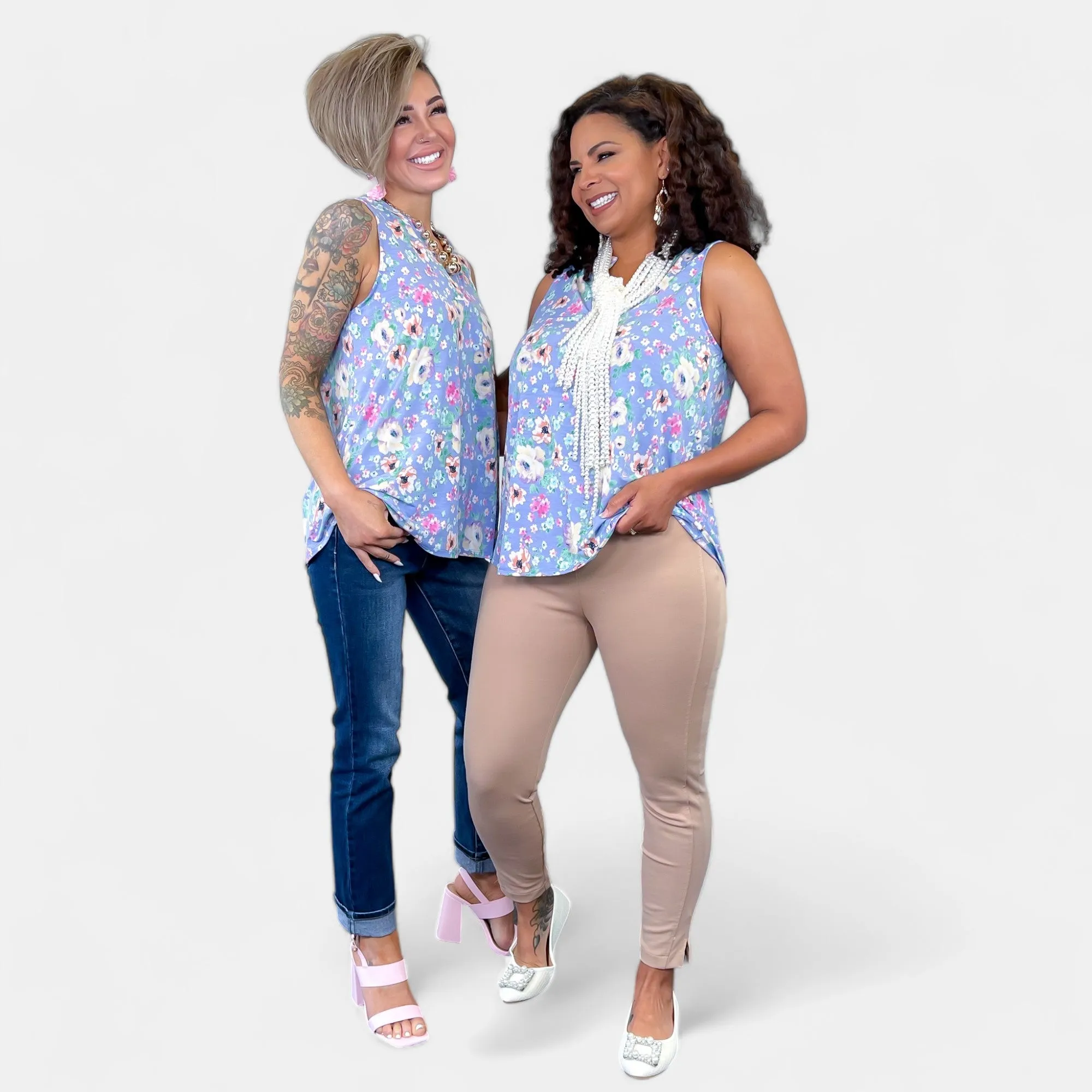 Lavender Multi Floral Lizzy Tank Top sold by ZZs product image thumbnail 3