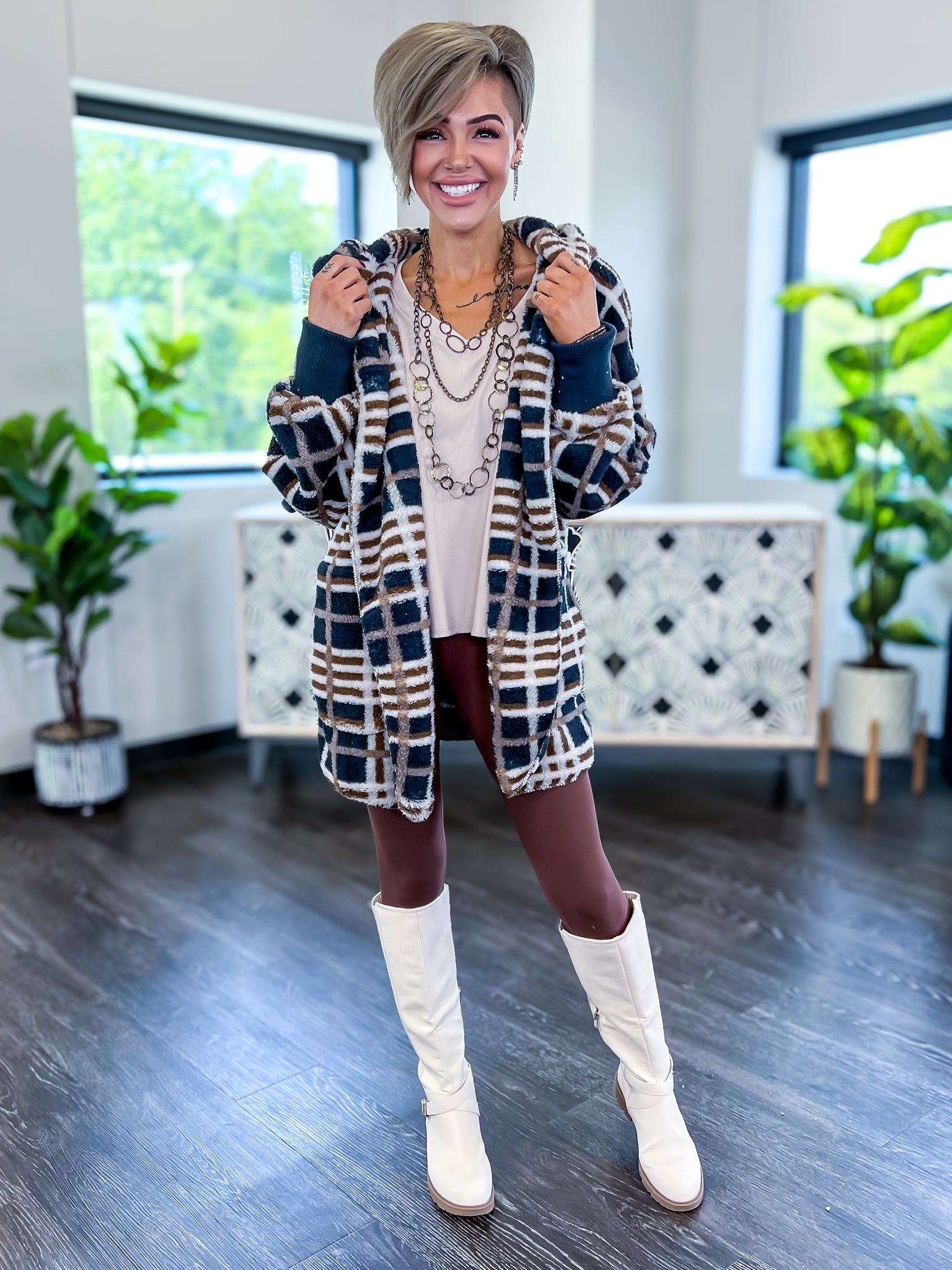 Hooded Jacket | Navy Plaid sold by ZZs product image thumbnail 8