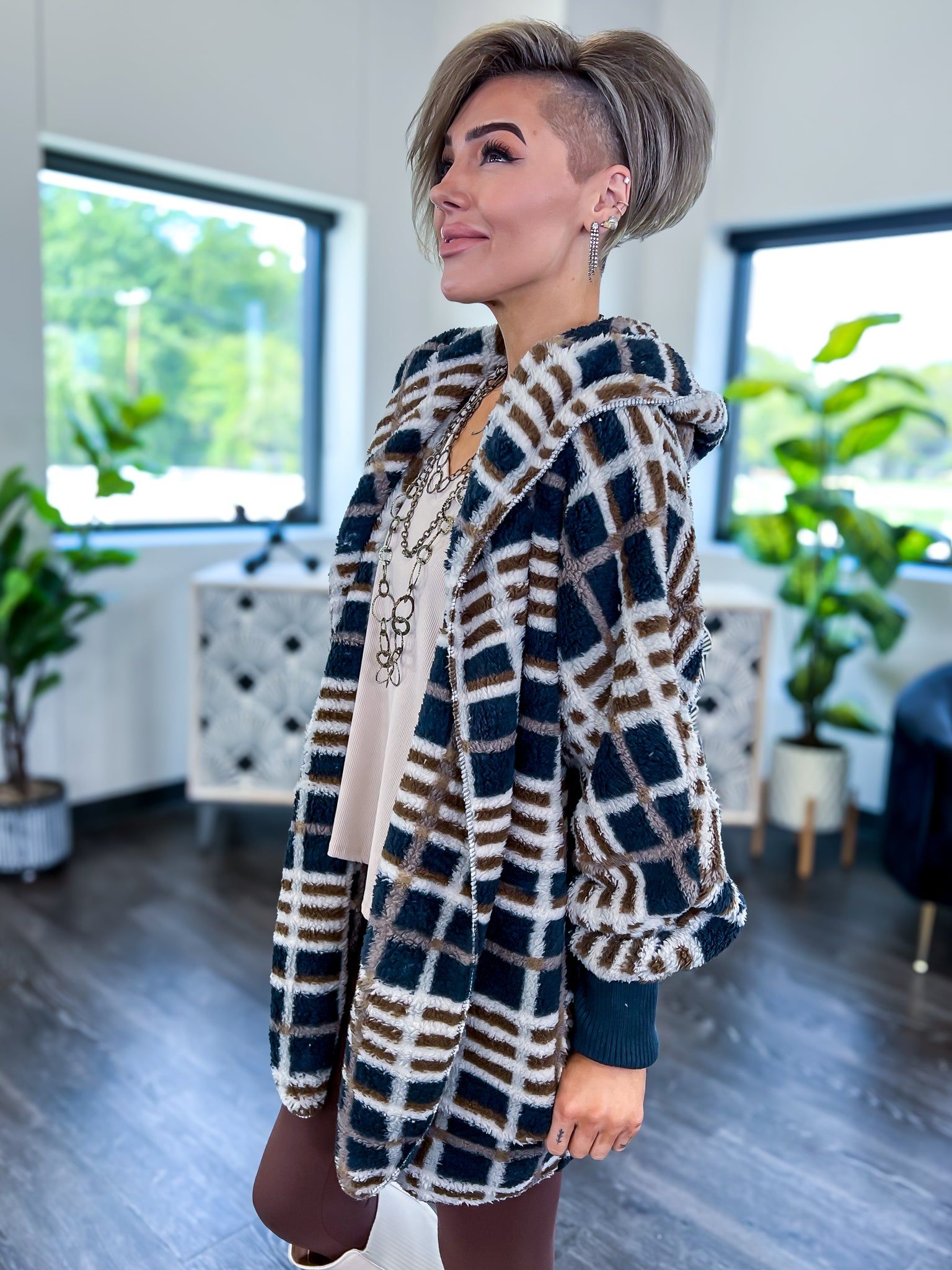 Hooded Jacket | Navy Plaid sold by ZZs product image thumbnail 4