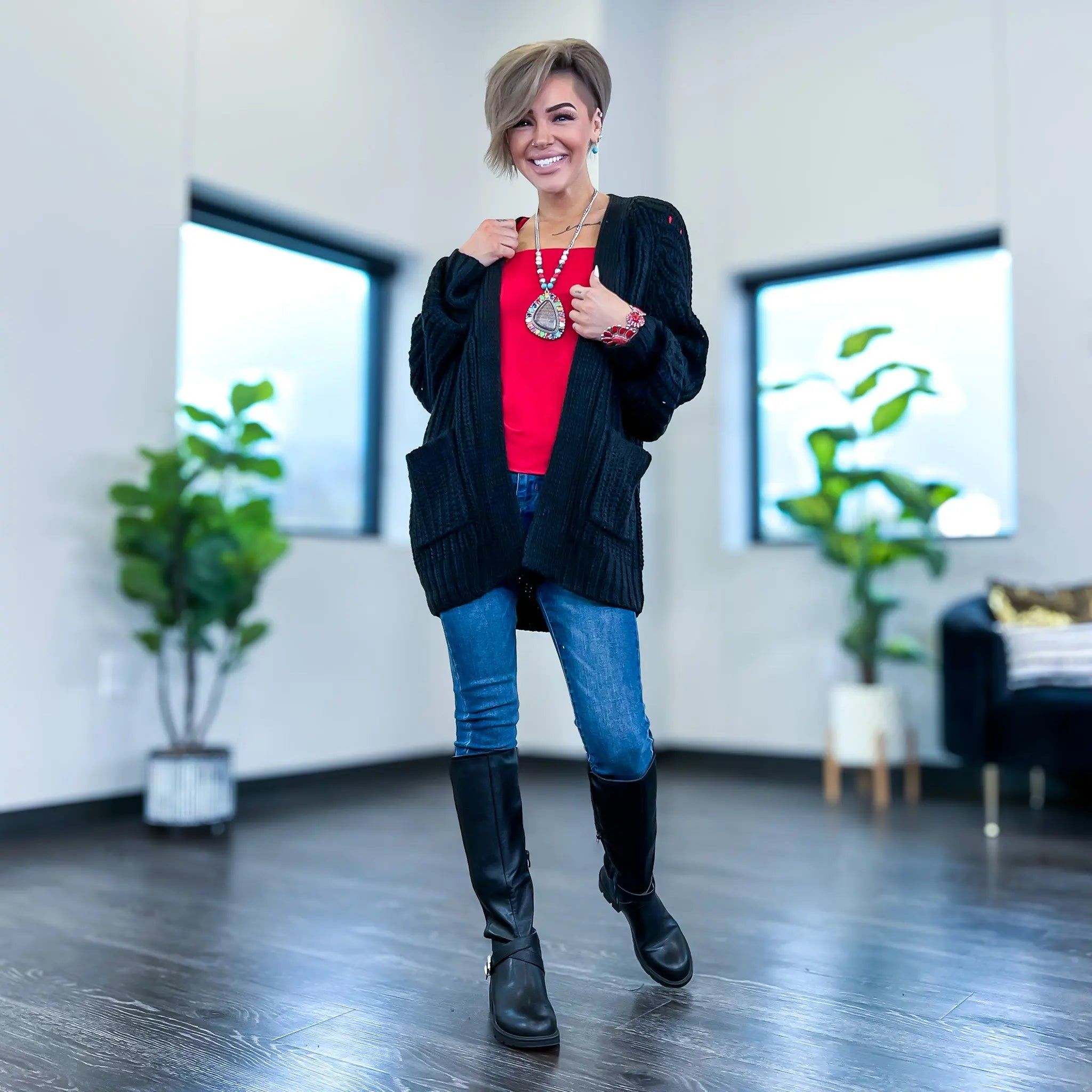 Black Oversized Cozy Cardigan sold by ZZs product image thumbnail 2