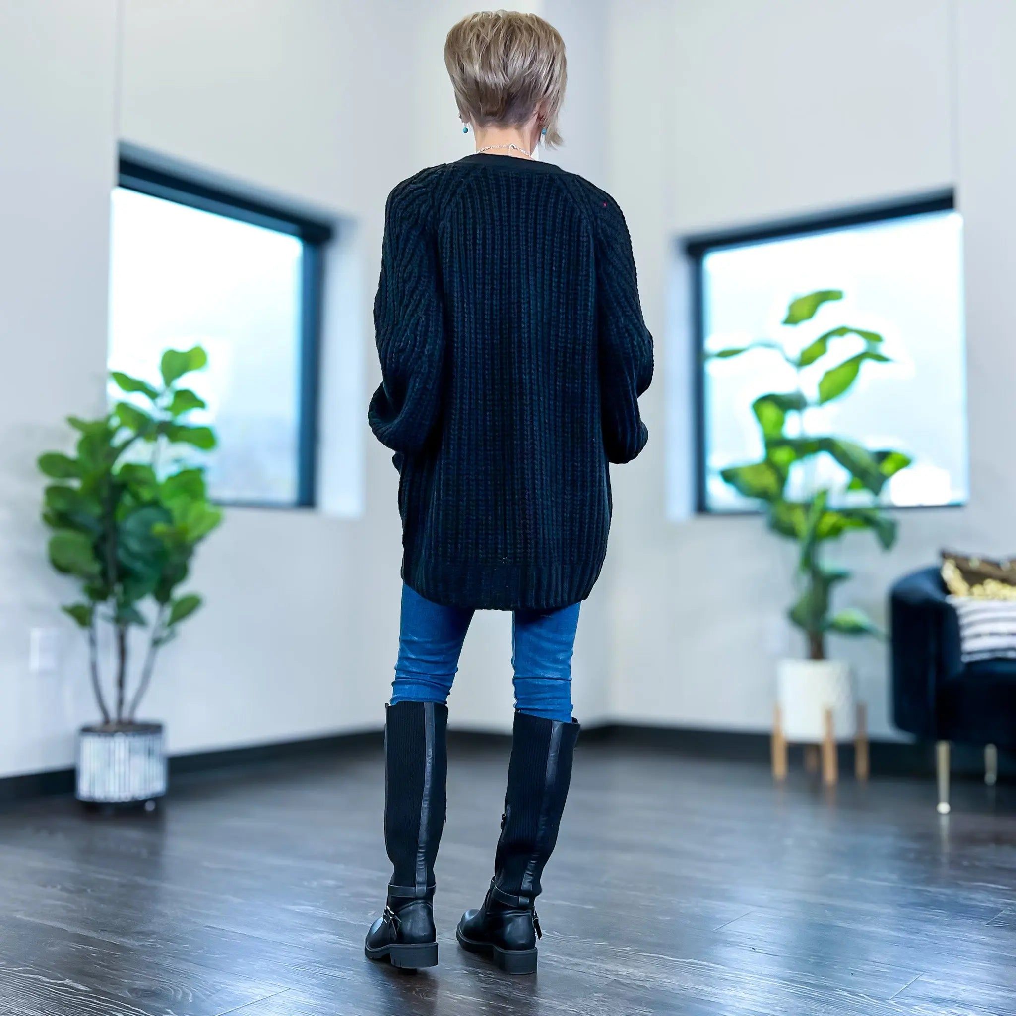 Black Oversized Cozy Cardigan sold by ZZs product image thumbnail 4