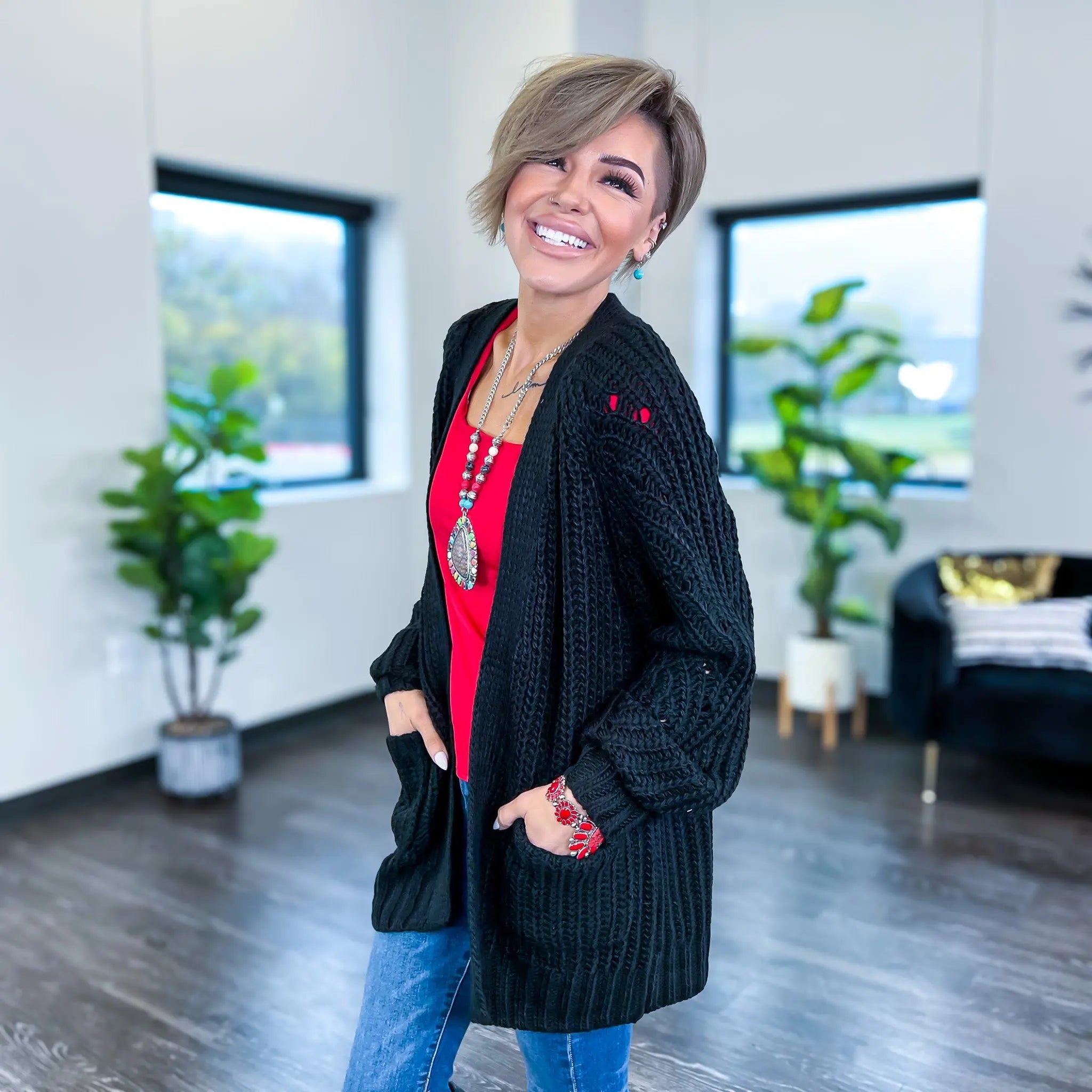 Black Oversized Cozy Cardigan sold by ZZs product image thumbnail 3