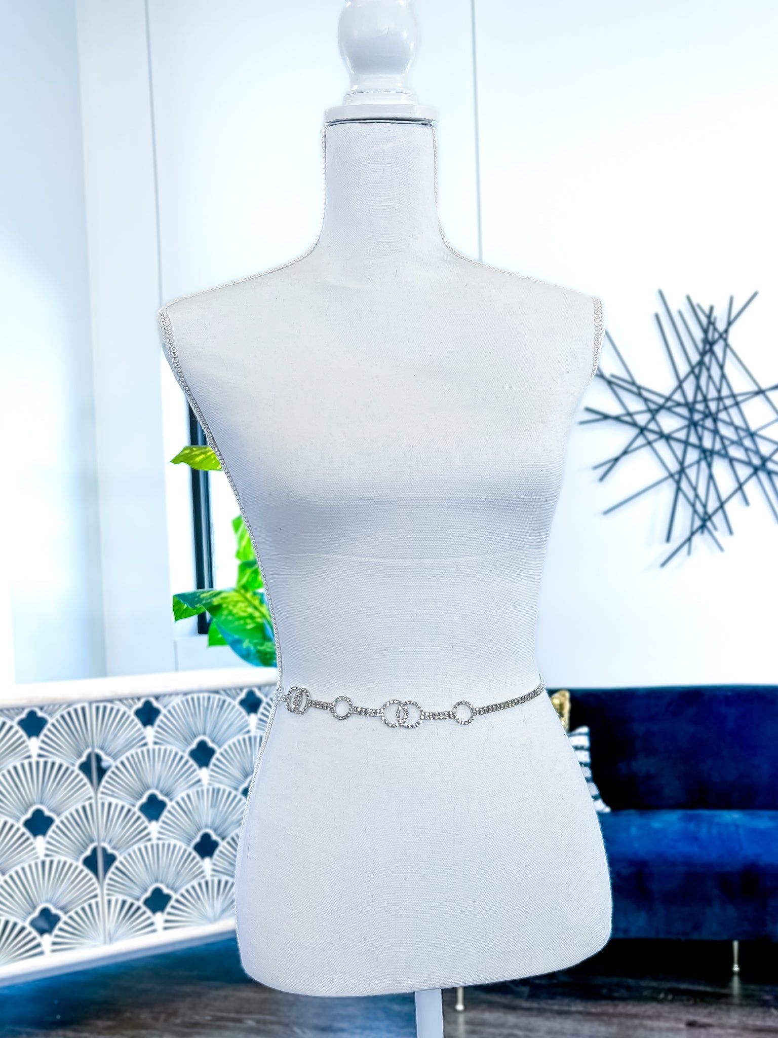 Rhinestone Circle Chain Belt | Silver sold by ZZs product image thumbnail 5