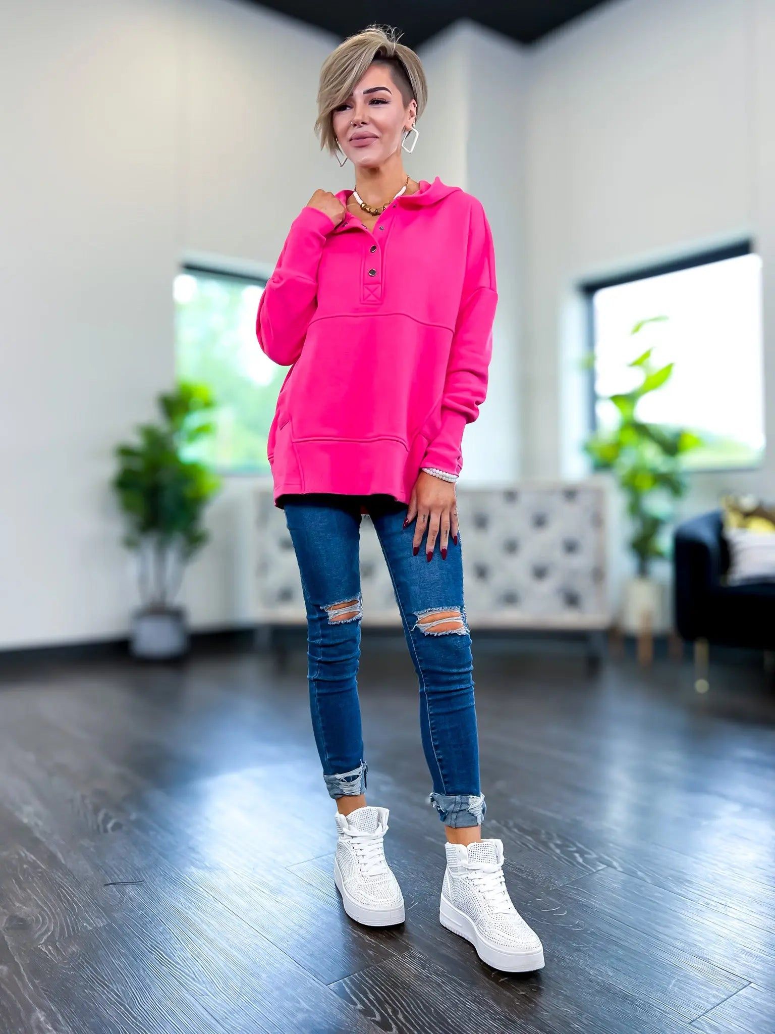 Hooded Pullover | Fuchsia sold by ZZs product image thumbnail 3