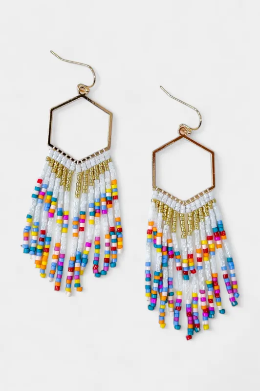 Multi Colored Beaded Tassel Earrings sold by ZZs