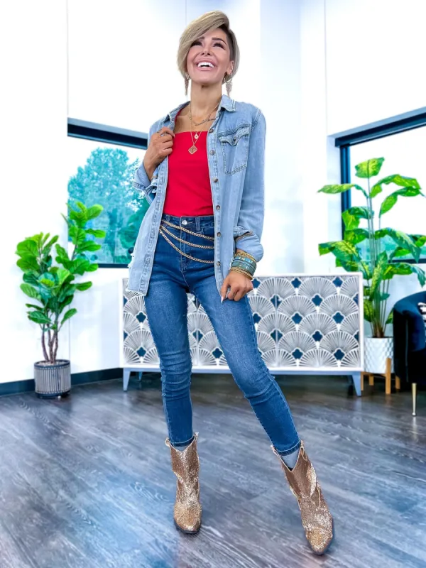 In My Favor Denim Top sold by ZZs