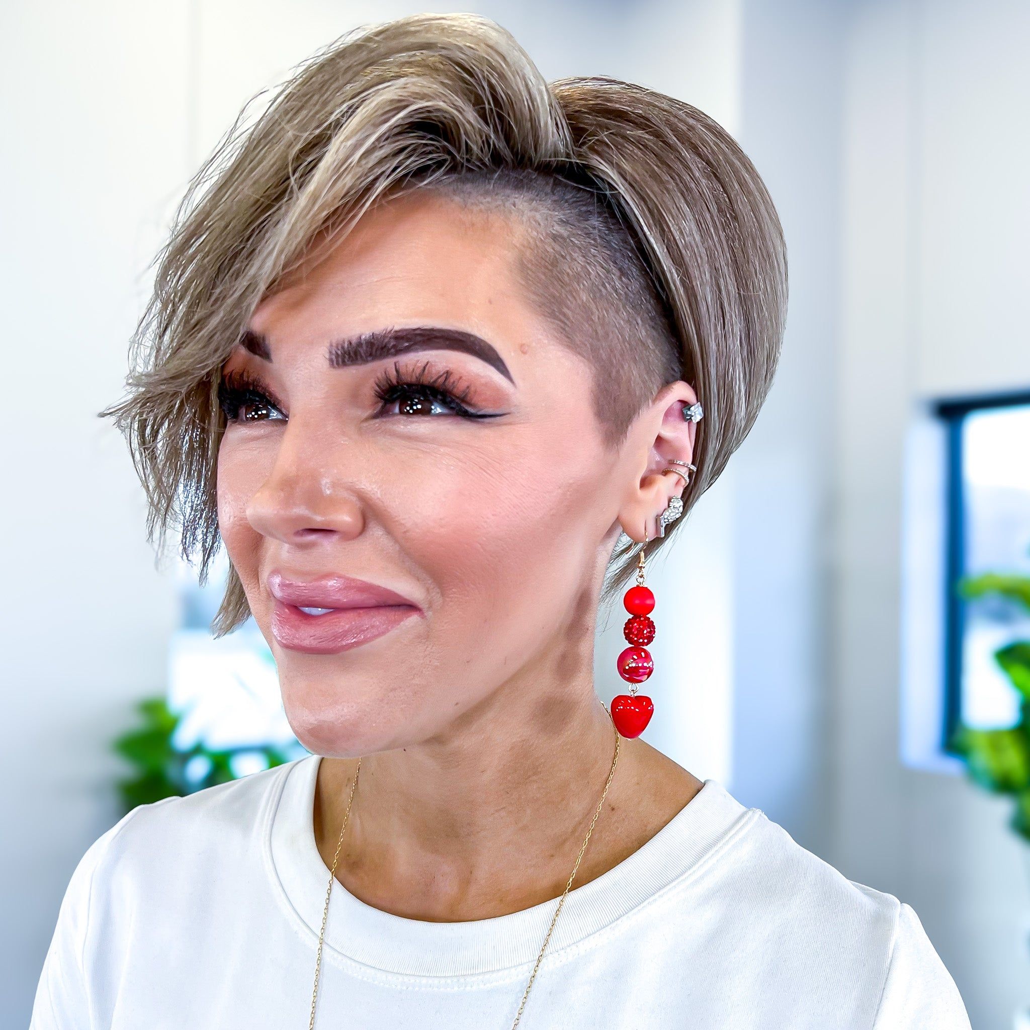 Red Layered Heart Earrings sold by ZZs product image thumbnail 3