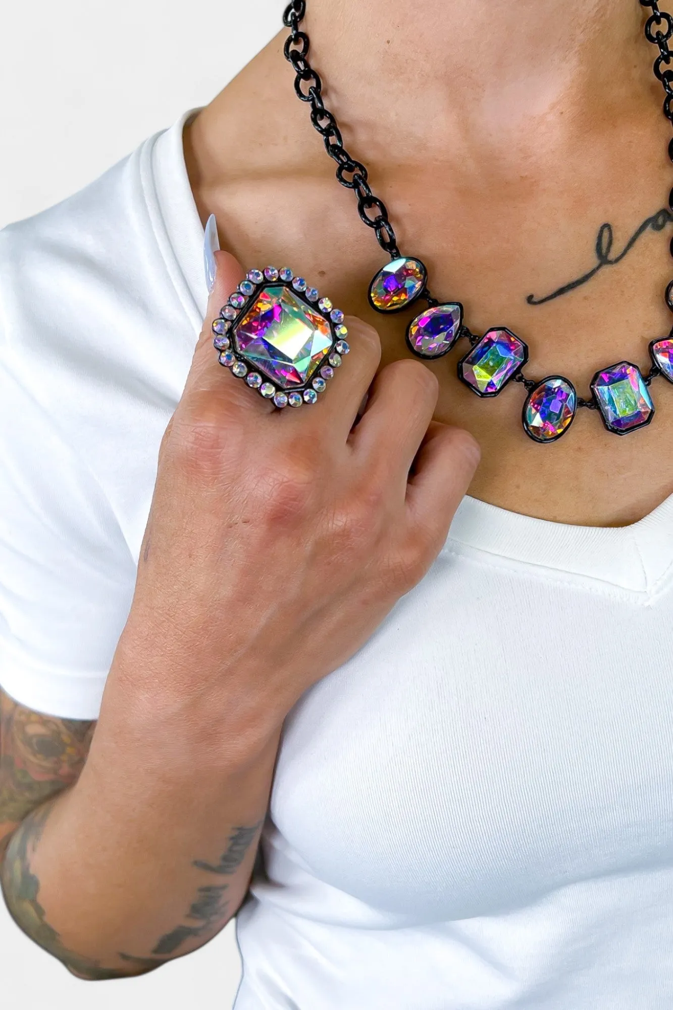 Black Square Stone Stretch Ring sold by ZZs product image thumbnail 5