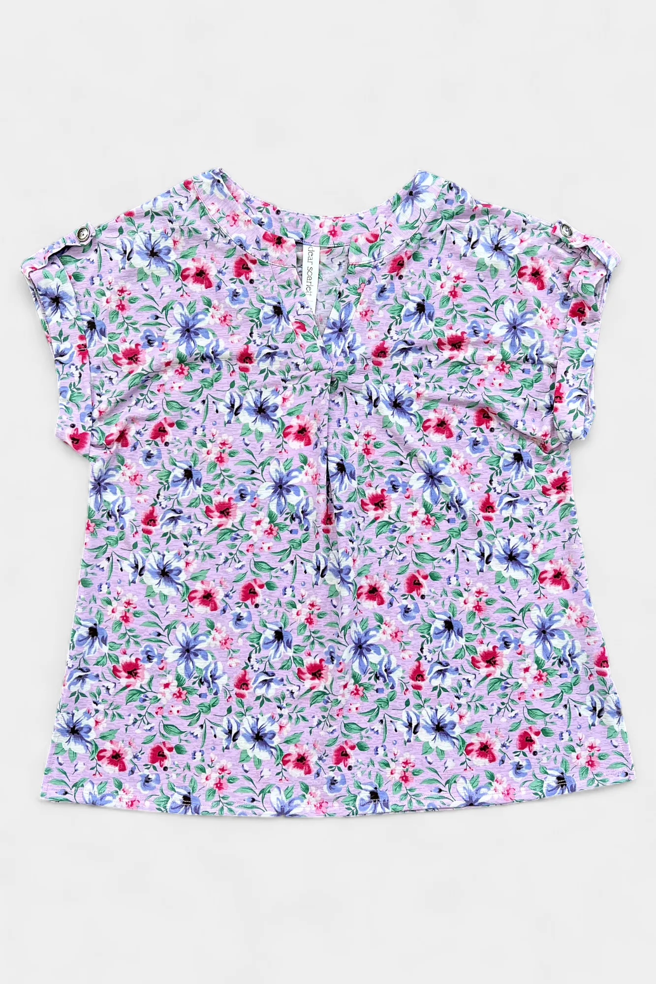 Lavender Floral Lizzy Short Sleeve Top sold by ZZs