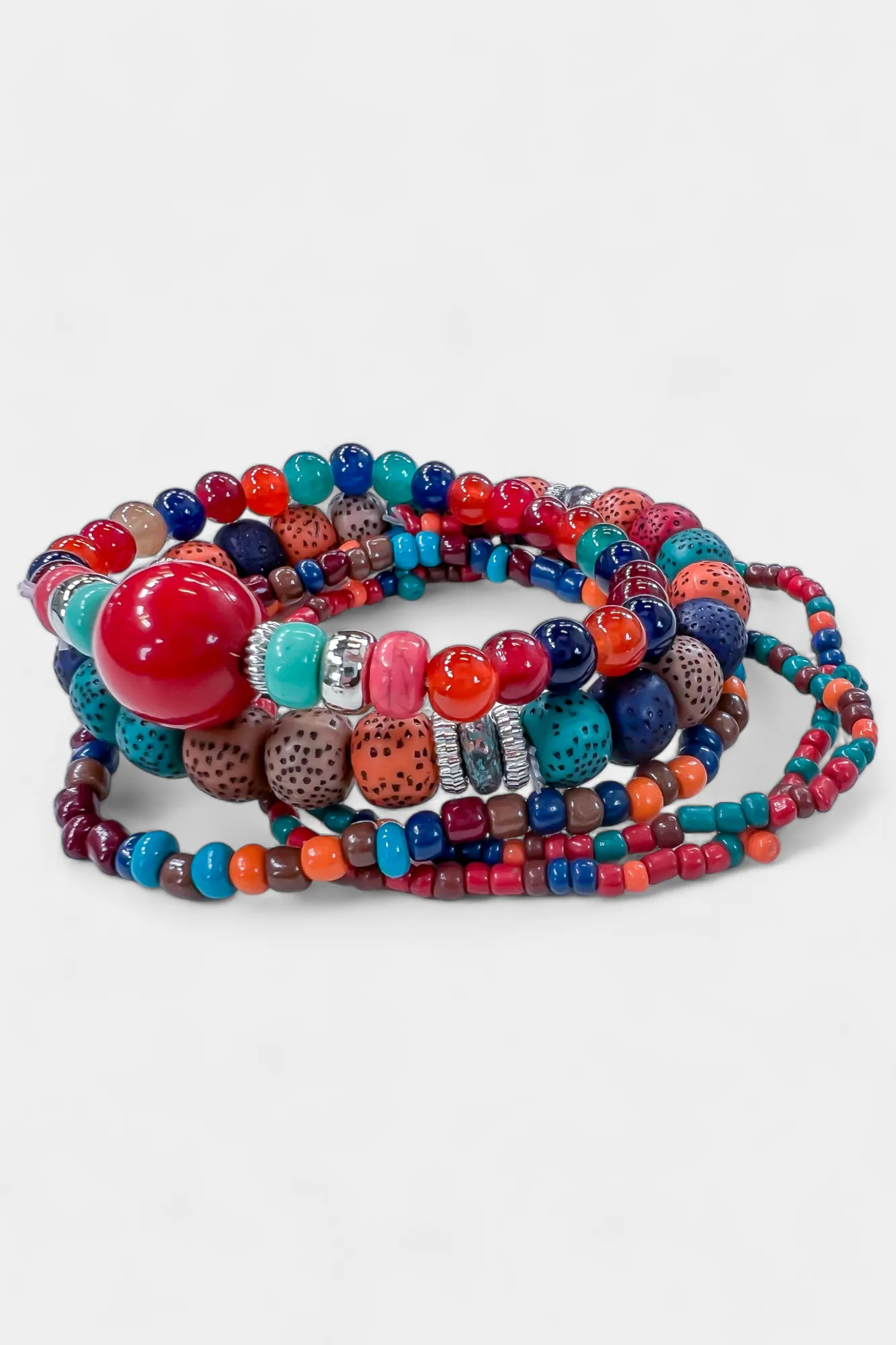 Multi Mixed Bead Stretch Bracelet Set sold by ZZs product image thumbnail 2