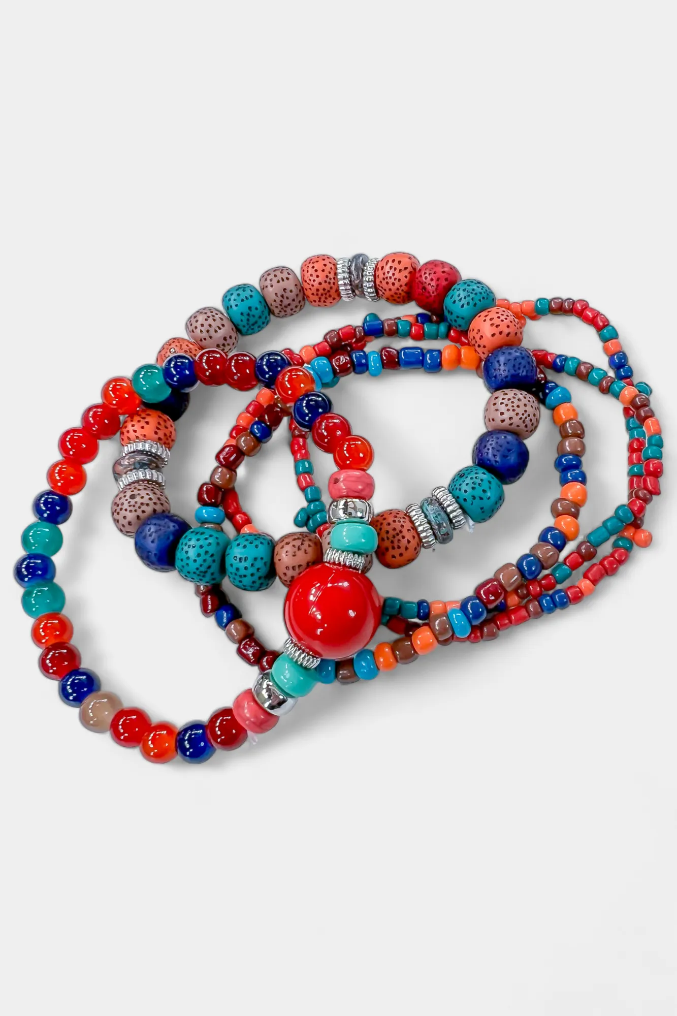 Multi Mixed Bead Stretch Bracelet Set sold by ZZs product image thumbnail 5