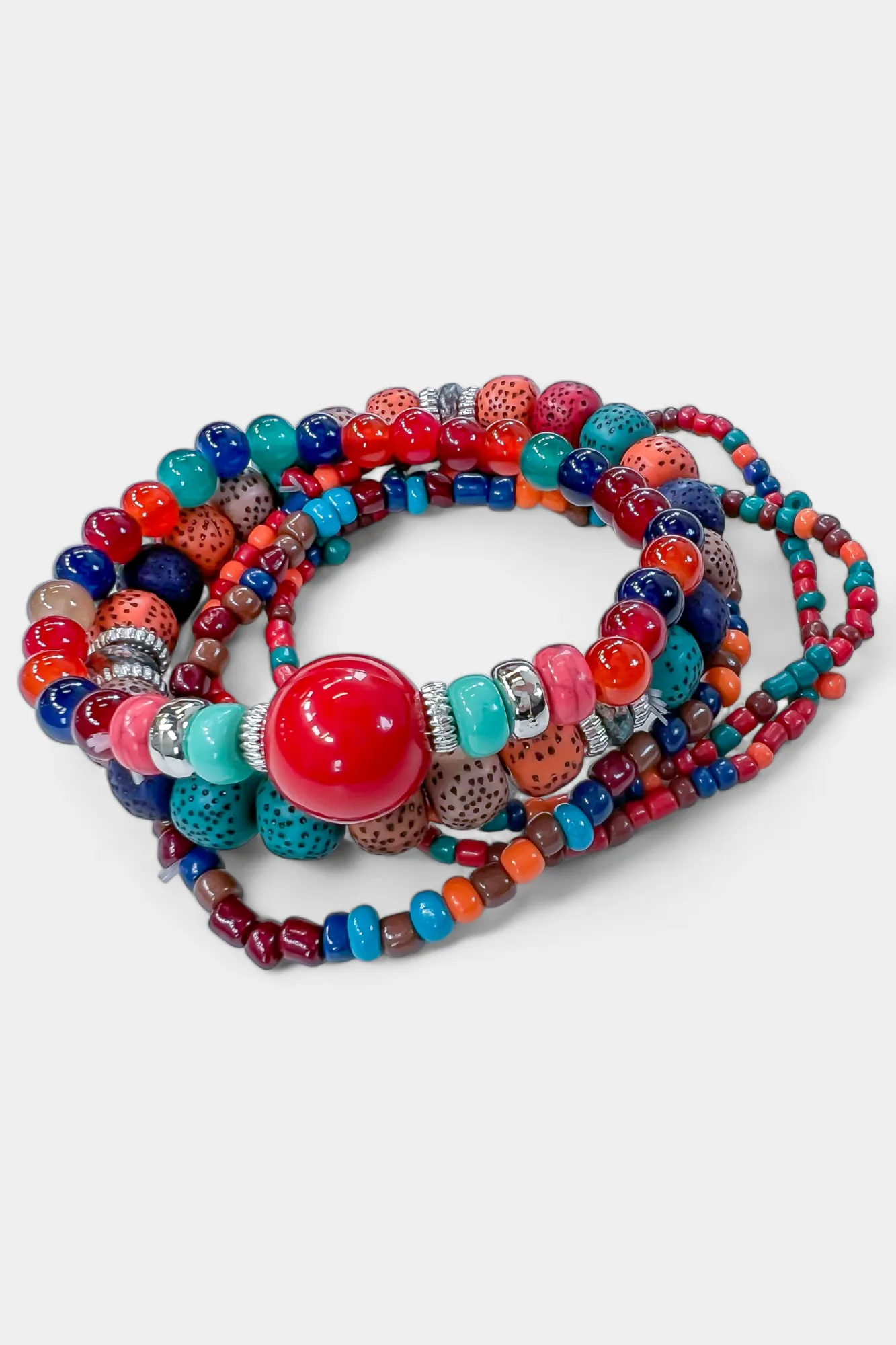 Multi Mixed Bead Stretch Bracelet Set sold by ZZs product image thumbnail 4
