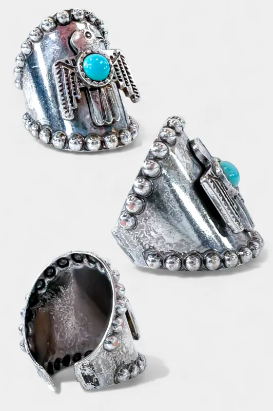 Silver Aztec Bird Ring sold by ZZs