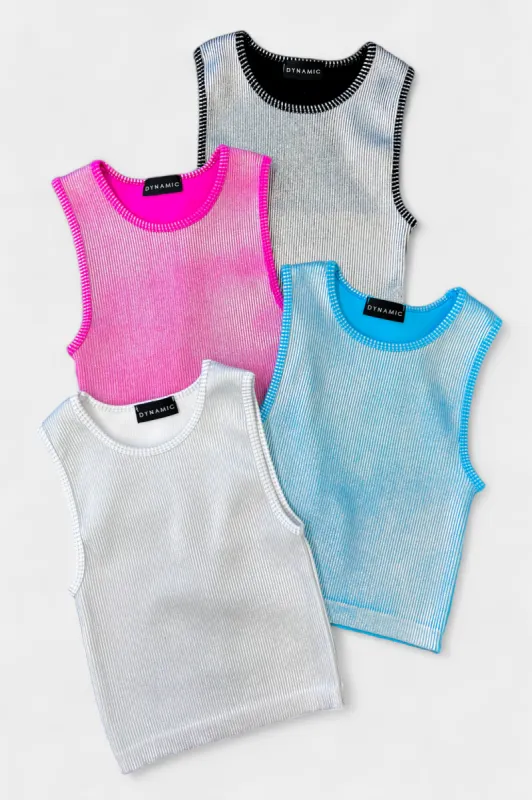 Ribbed Metallic Crop Tank sold by ZZs