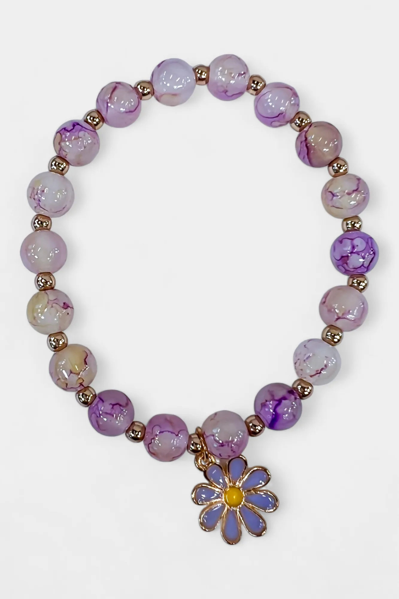 Flower Charm Glass Bead Bracelet sold by ZZs product image thumbnail 2