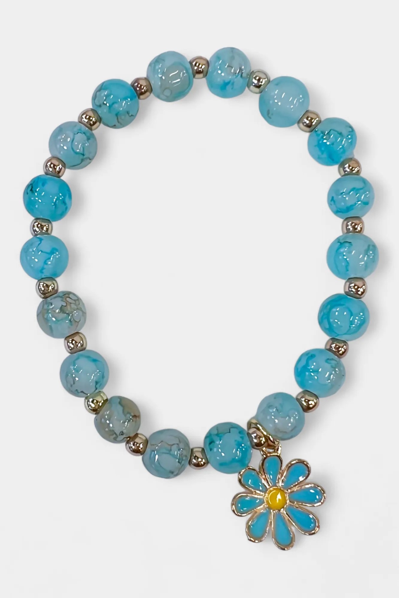 Flower Charm Glass Bead Bracelet sold by ZZs product image thumbnail 3