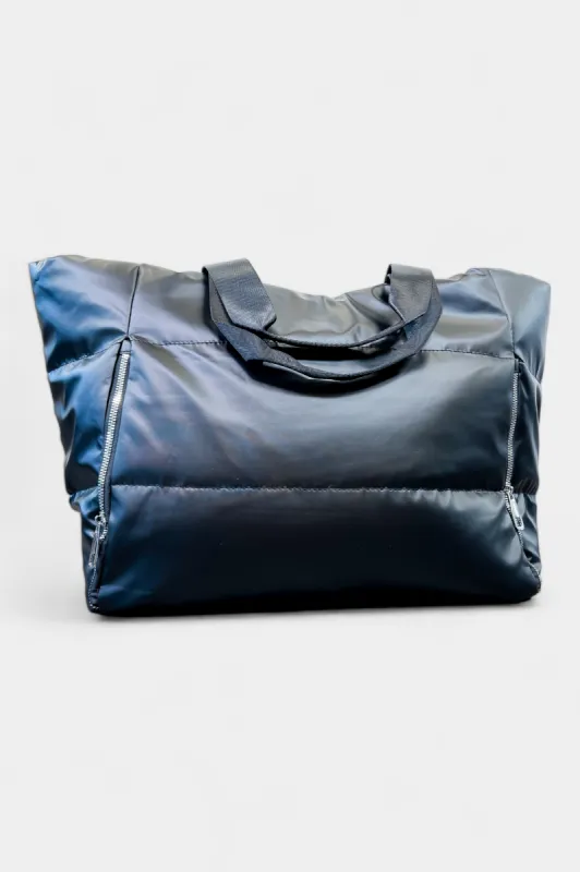Black Puffy Quilted Tote Bag sold by ZZs