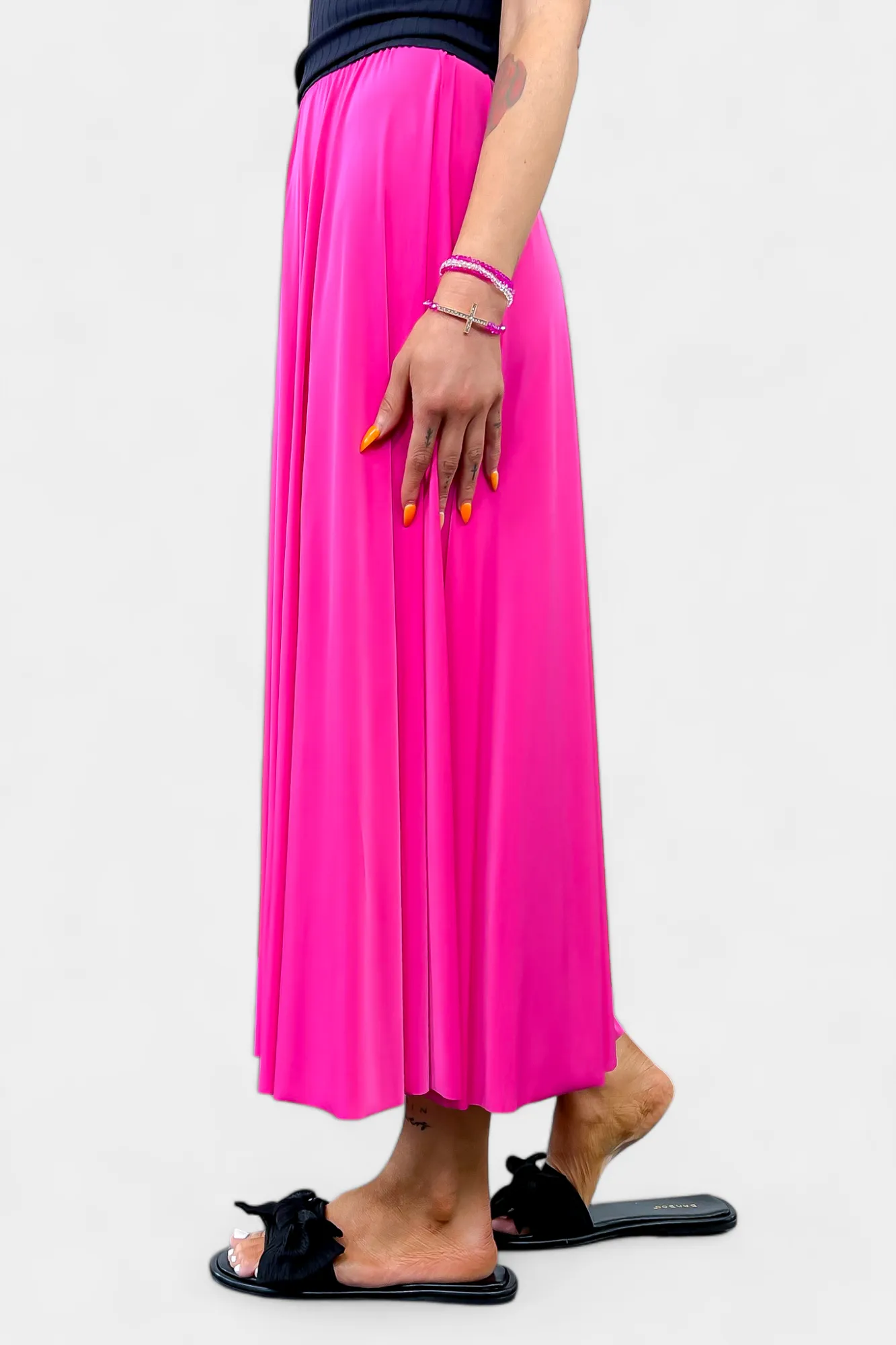 Fuchsia Pleated Maxi Skirt sold by ZZs product image thumbnail 3