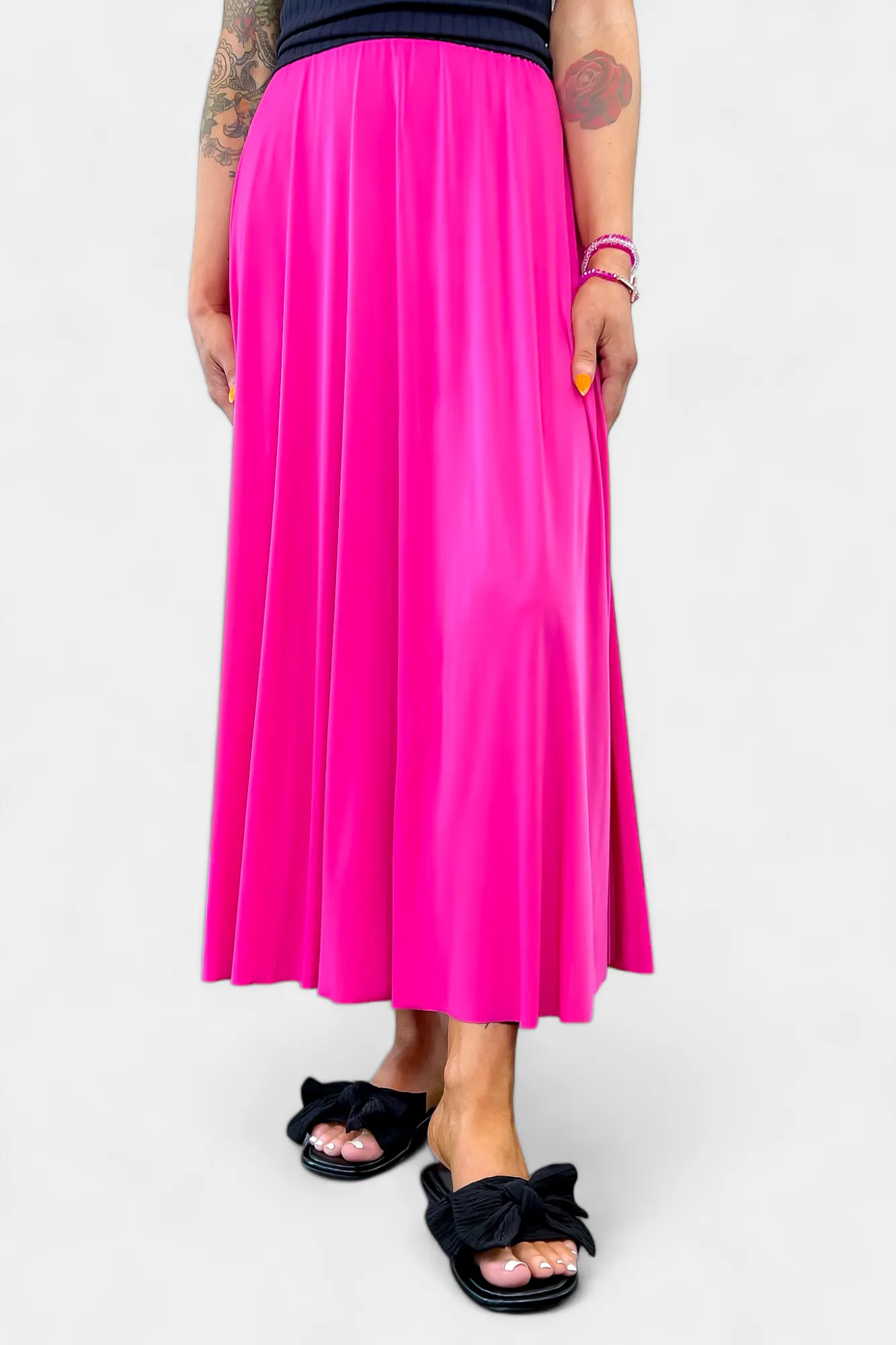 Fuchsia Pleated Maxi Skirt sold by ZZs product image thumbnail 2