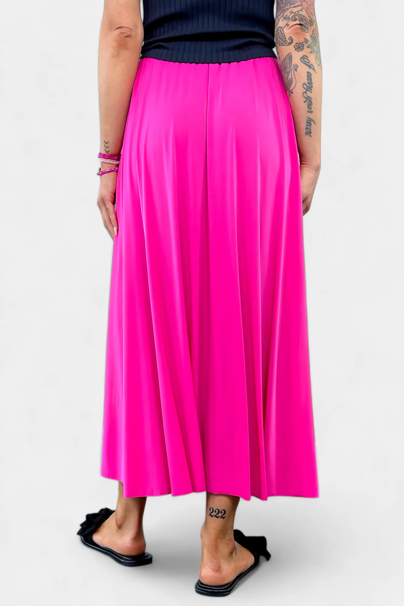 Fuchsia Pleated Maxi Skirt sold by ZZs product image thumbnail 5