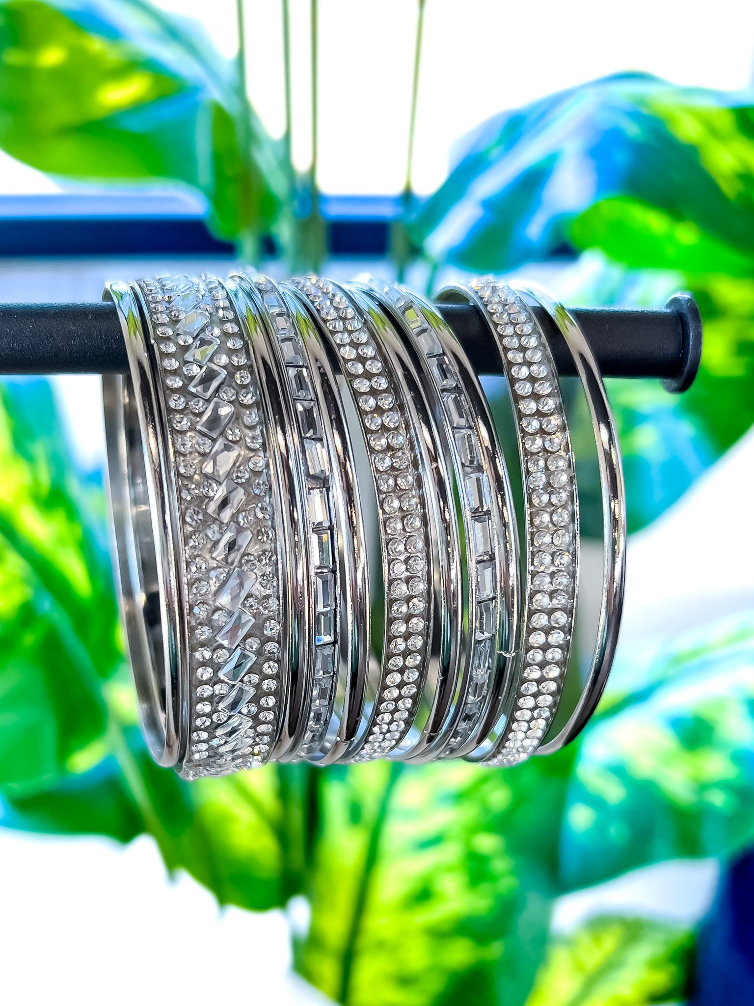Metal Stone Bangle Bracelets | Silver sold by ZZs product image thumbnail 3