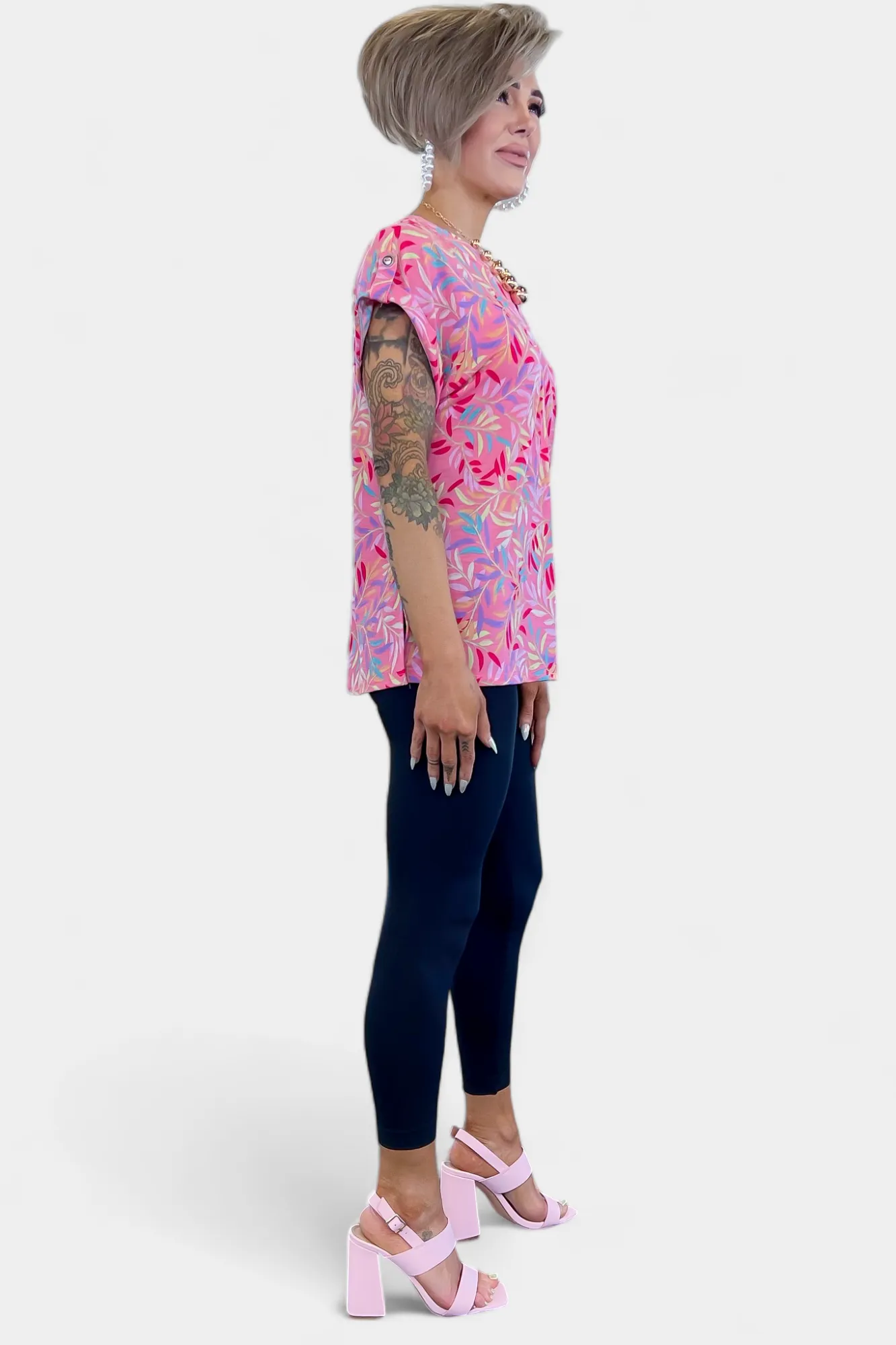 Coral Floral Lizzy Short Sleeve Top sold by ZZs product image thumbnail 4