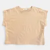 Beige Short Sleeve Crop Top sold by ZZs