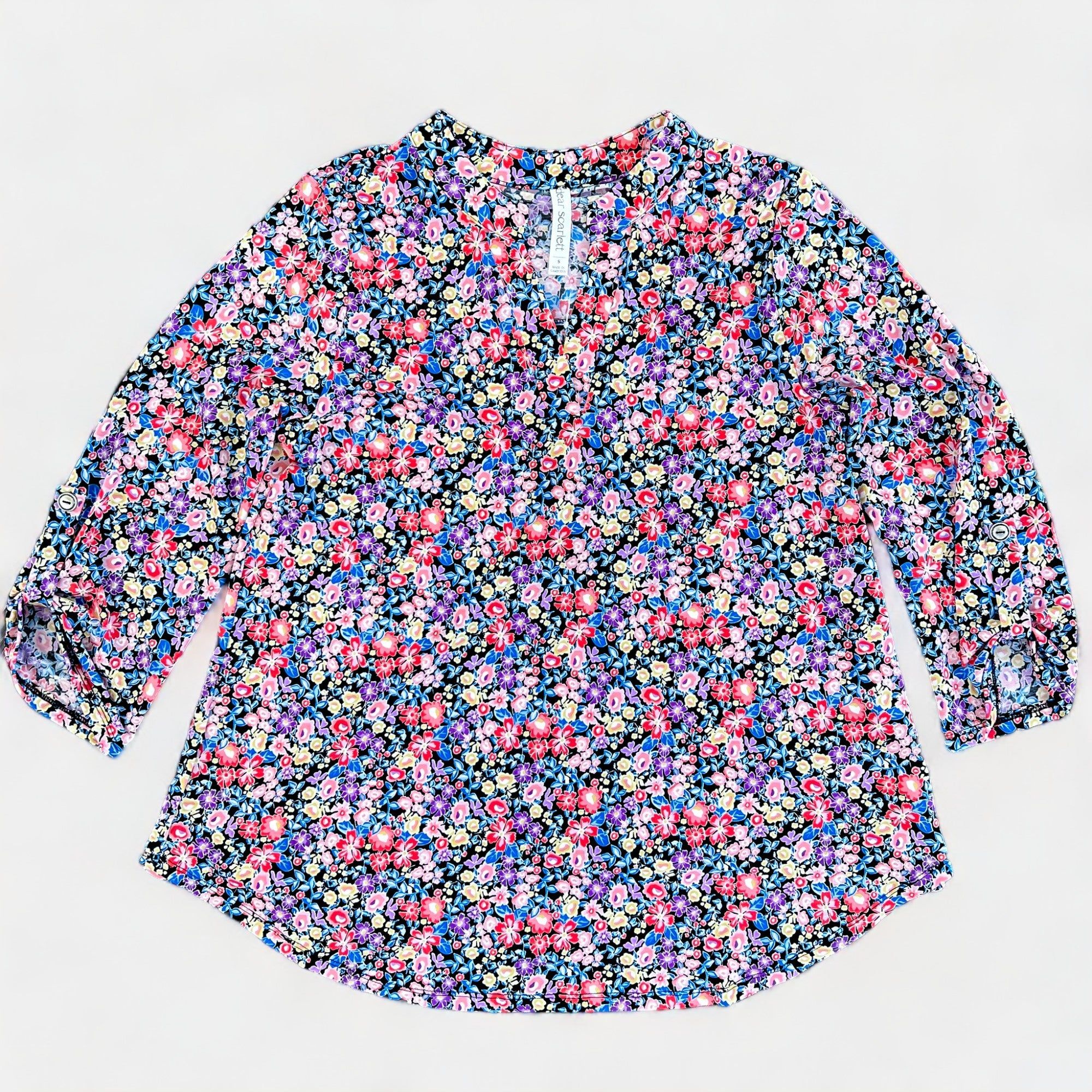 Black Multi Floral Lizzy Top sold by ZZs product image thumbnail 2