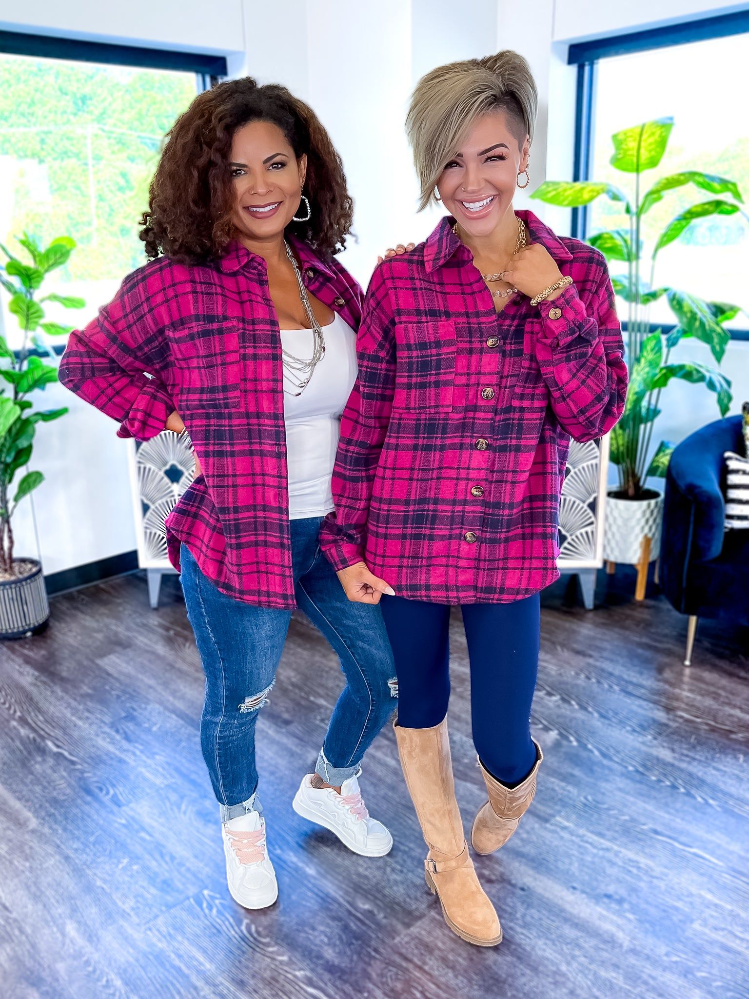 Plaid Shacket | Magenta sold by ZZs product image thumbnail 6