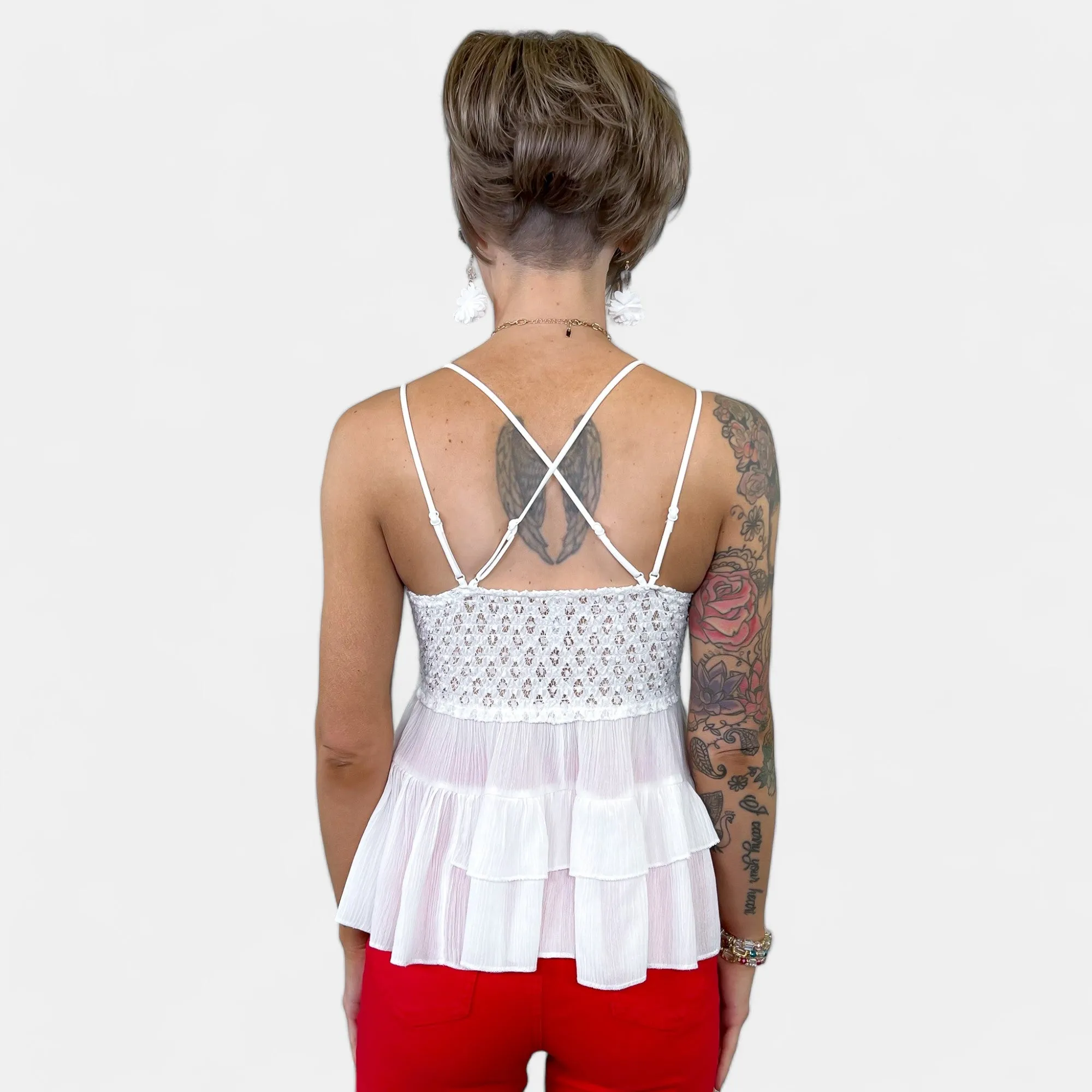 Ivory Crochet Lace Cami Top sold by ZZs product image thumbnail 5