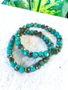 Beaded Stretch Bracelets | Green sold by ZZs