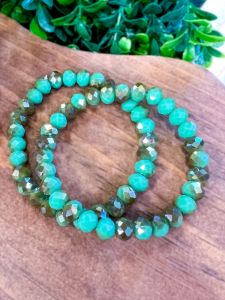 Beaded Stretch Bracelets | Green sold by ZZs