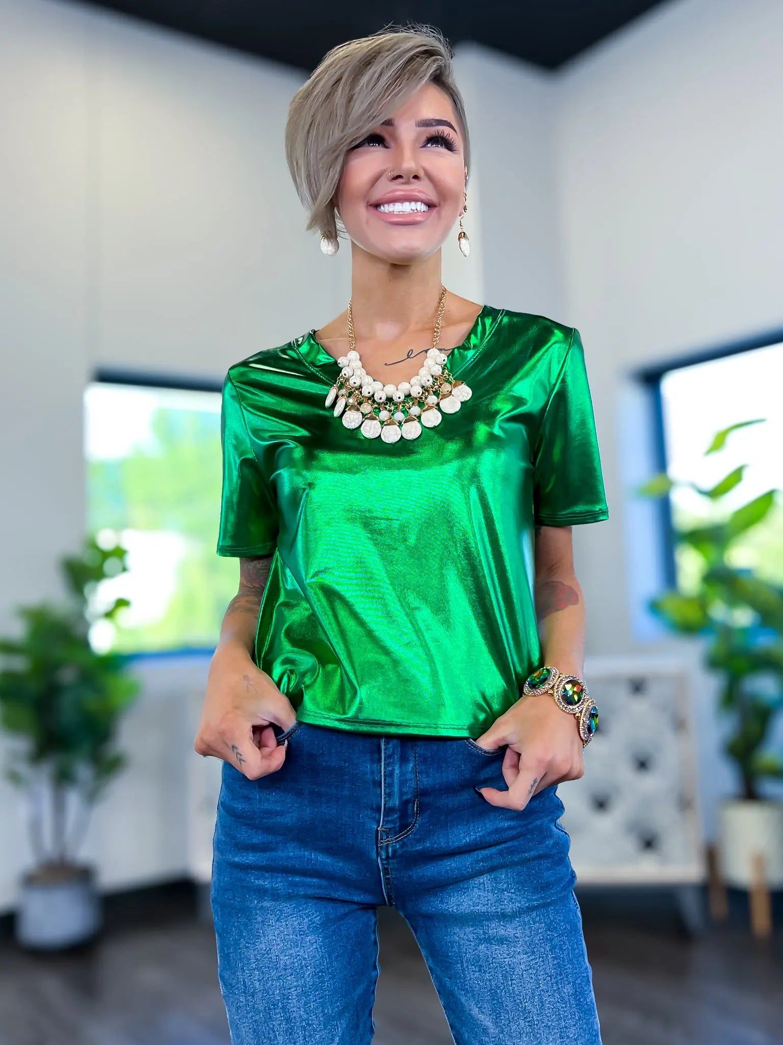 Metallic Top | Green sold by ZZs product image thumbnail 3