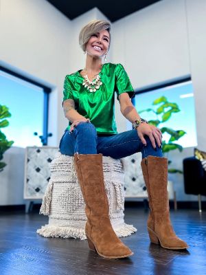 Metallic Top | Green sold by ZZs