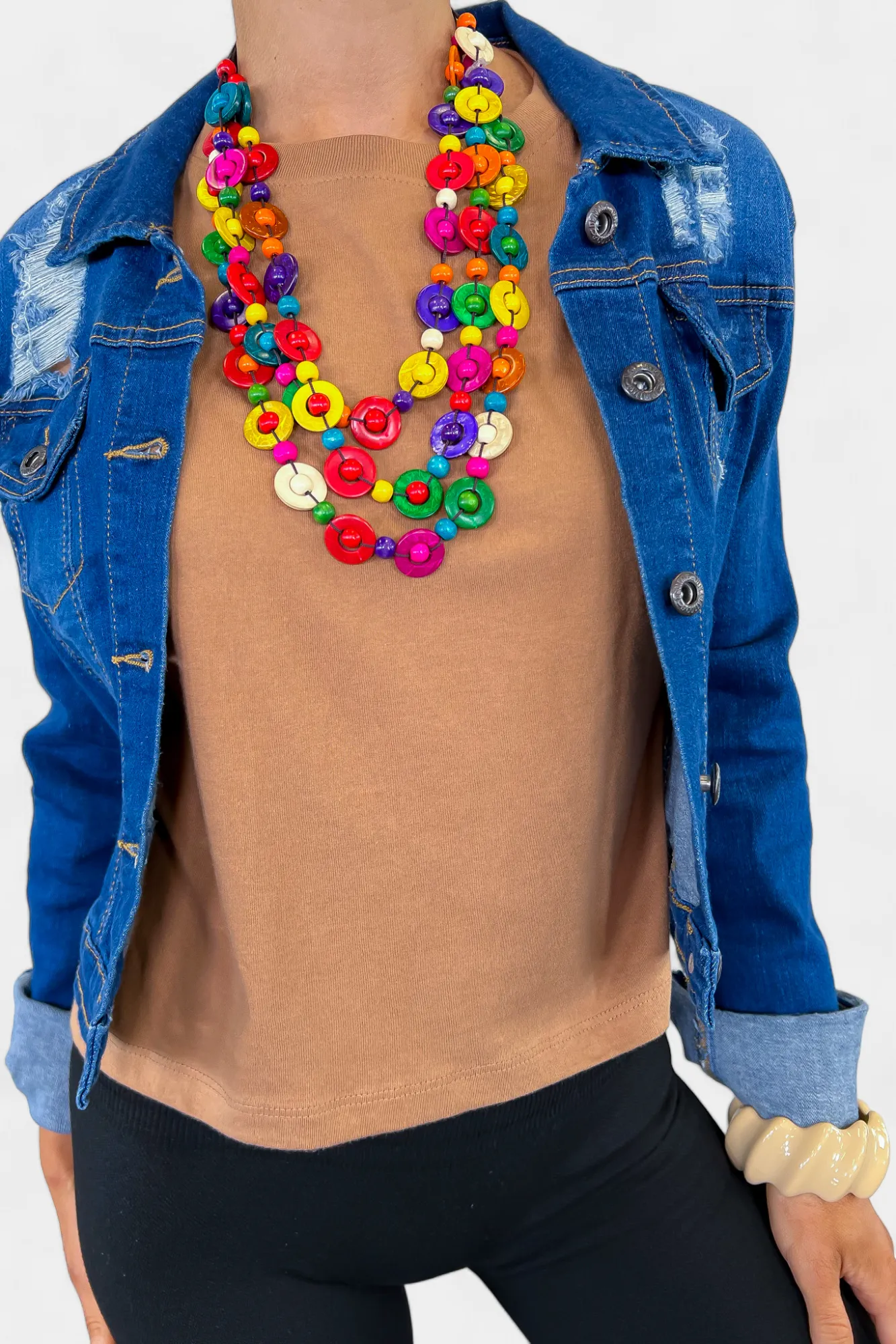 Wood Bead Statement Necklace sold by ZZs product image thumbnail 2