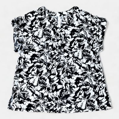 Black Abstract Lizzy Short Sleeve Top sold by ZZs