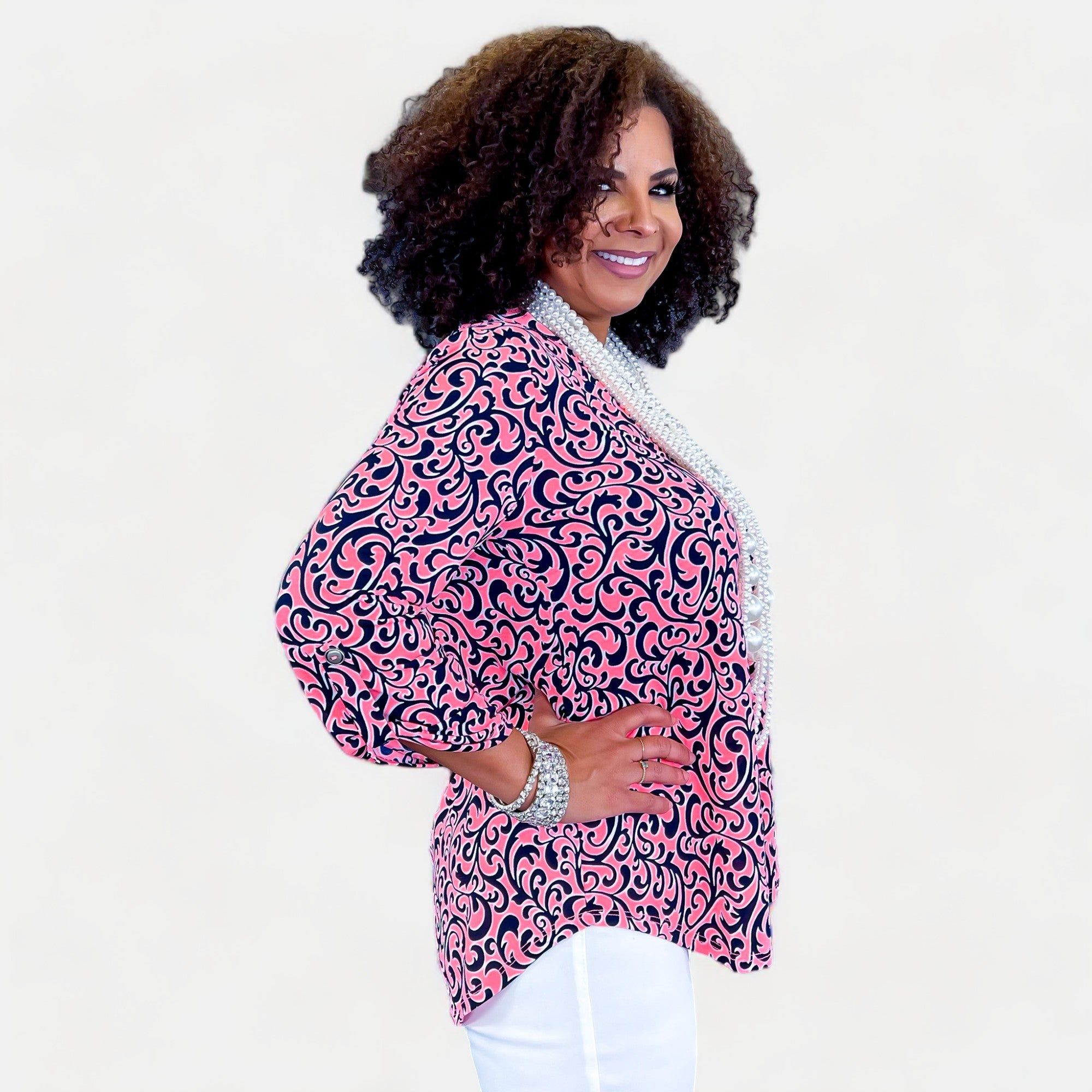 Coral Navy Lizzy Top sold by ZZs product image thumbnail 4