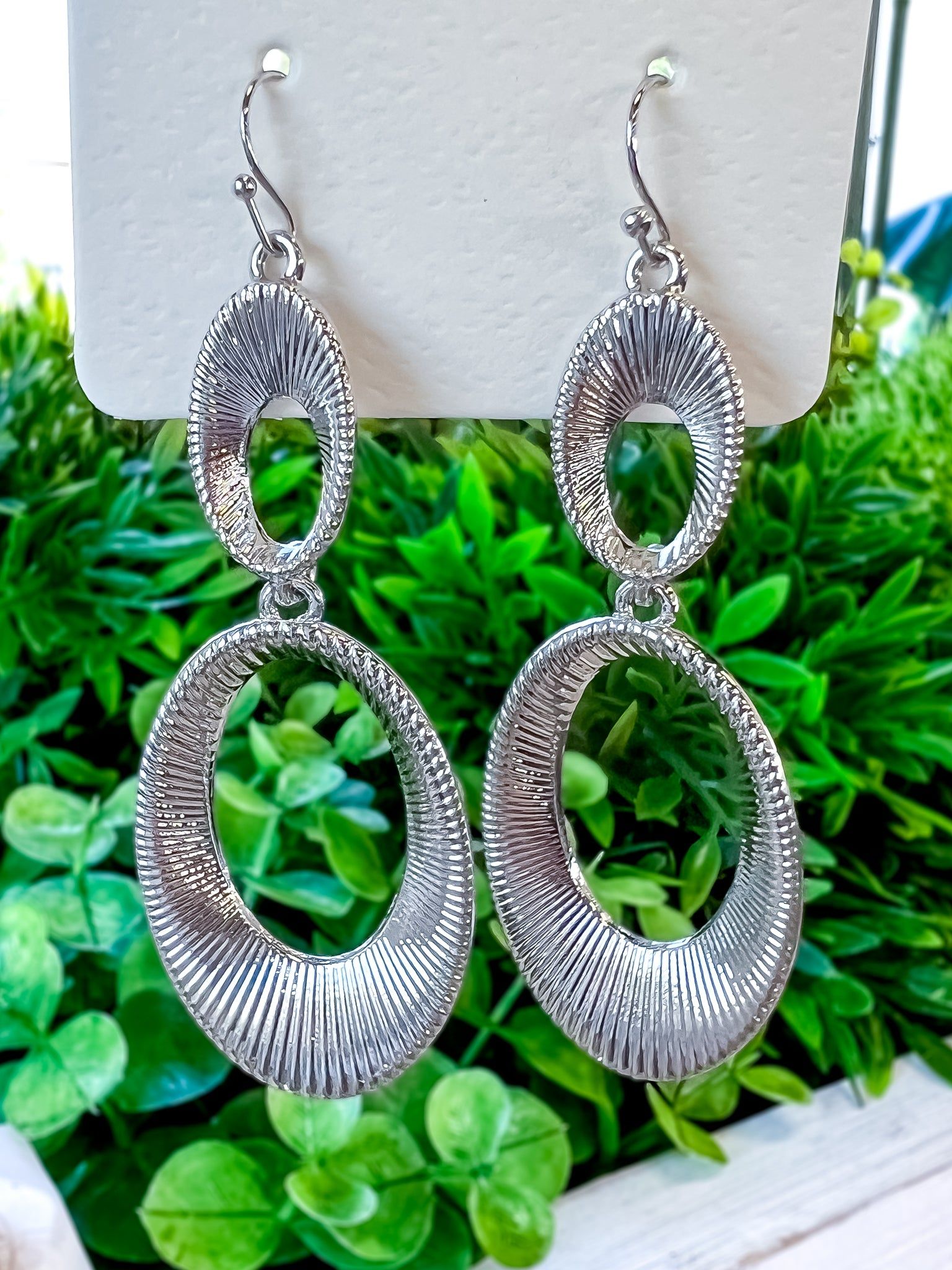 Classy Textured Earrings | Silver sold by ZZs product image thumbnail 3