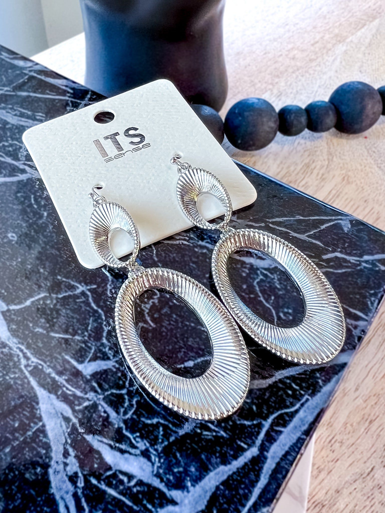 Classy Textured Earrings | Silver sold by ZZs