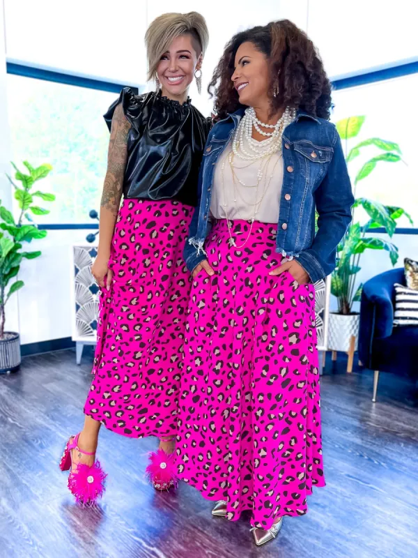 Leopard Skirt | Hot Pink sold by ZZs