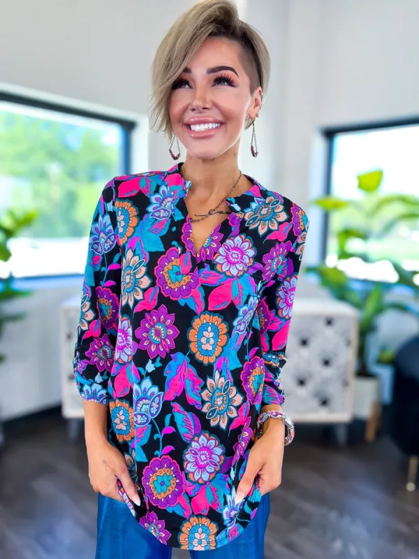 Lizzy Top | Black Multi sold by ZZs
